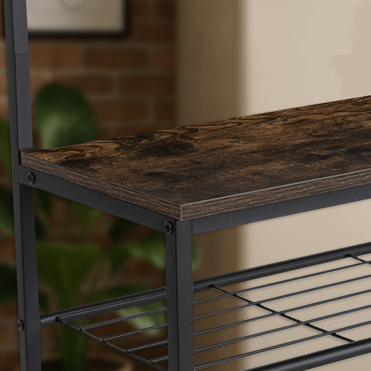 Wieszak Do Przedpokoju JETT 70 cm z Półkami Dąb Rustykalny/Czarny Loft ME.JETT/DRU/CZ/WIE