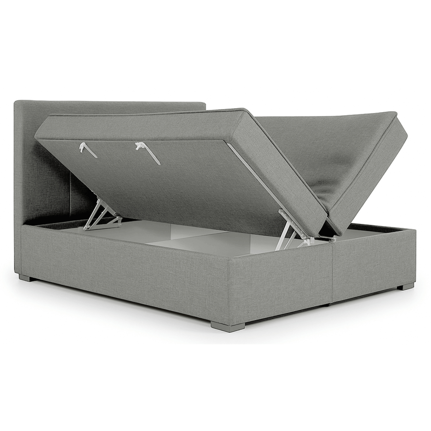 Łóżko Kontynentalne Tapicerowane BOLERO 180X200 z Pojemnikiem Jasnoszare eltap.BB03_1.8