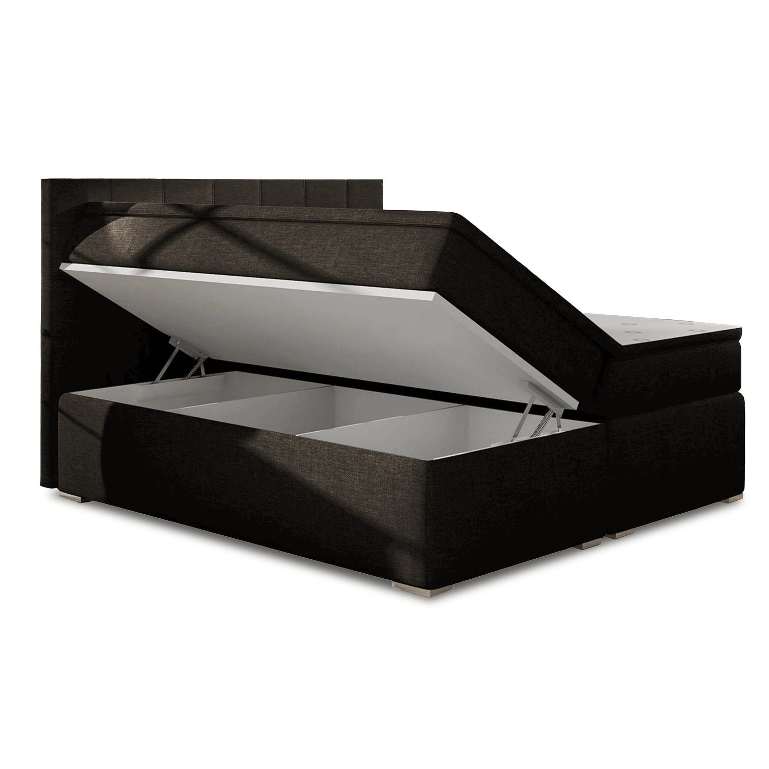 Łóżko Kontynentalne Tapicerowane ALICE 140x200 z Pojemnikiem Brązowe eltap.BA04_1.4