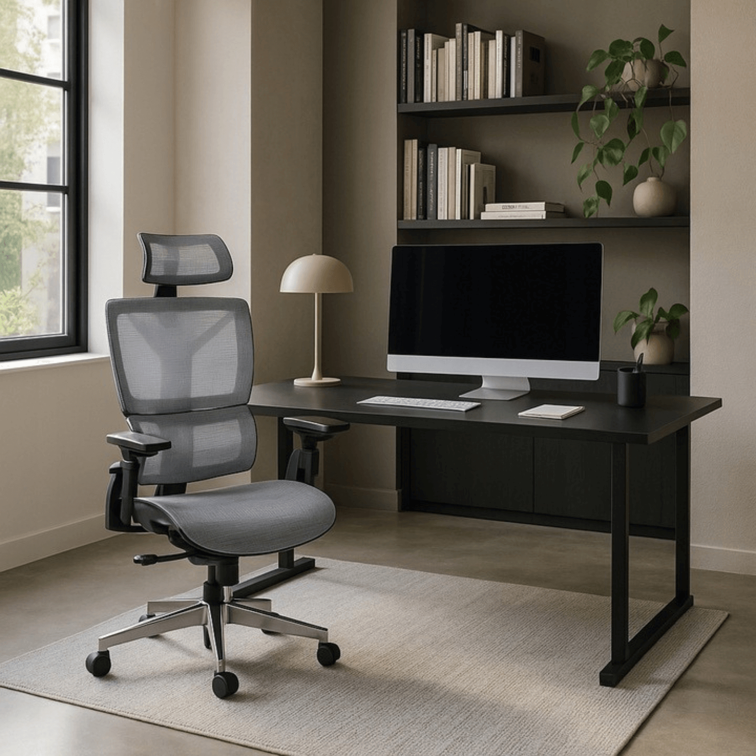 Fotel Biurowy Ergonomiczny Obrotowy MARTIN Szary Nowoczesny ME.MARTIN/P/T/FO