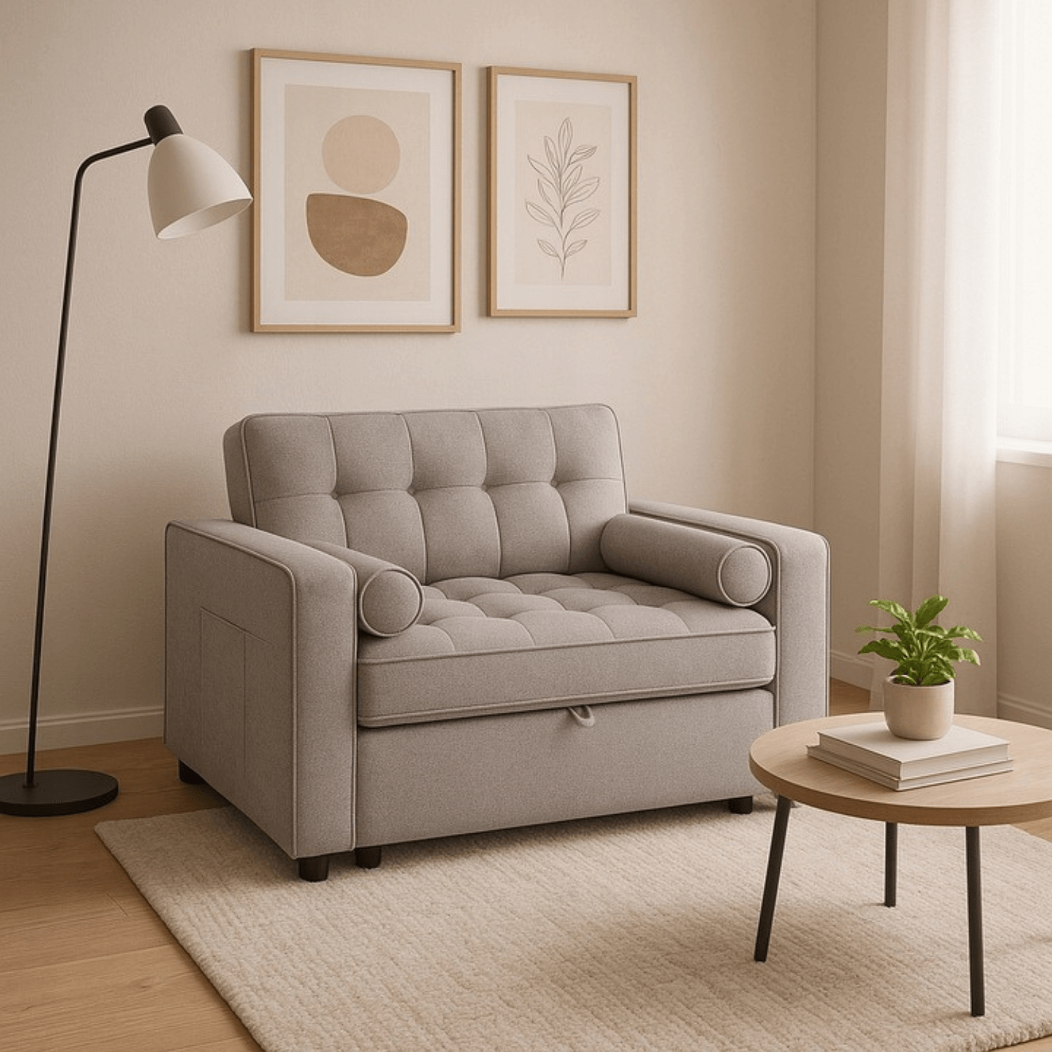 Fotel do Spania CORRA Rozkładany Amerykanka Szary Nowoczesny ME.CORRA/P/T/SOF