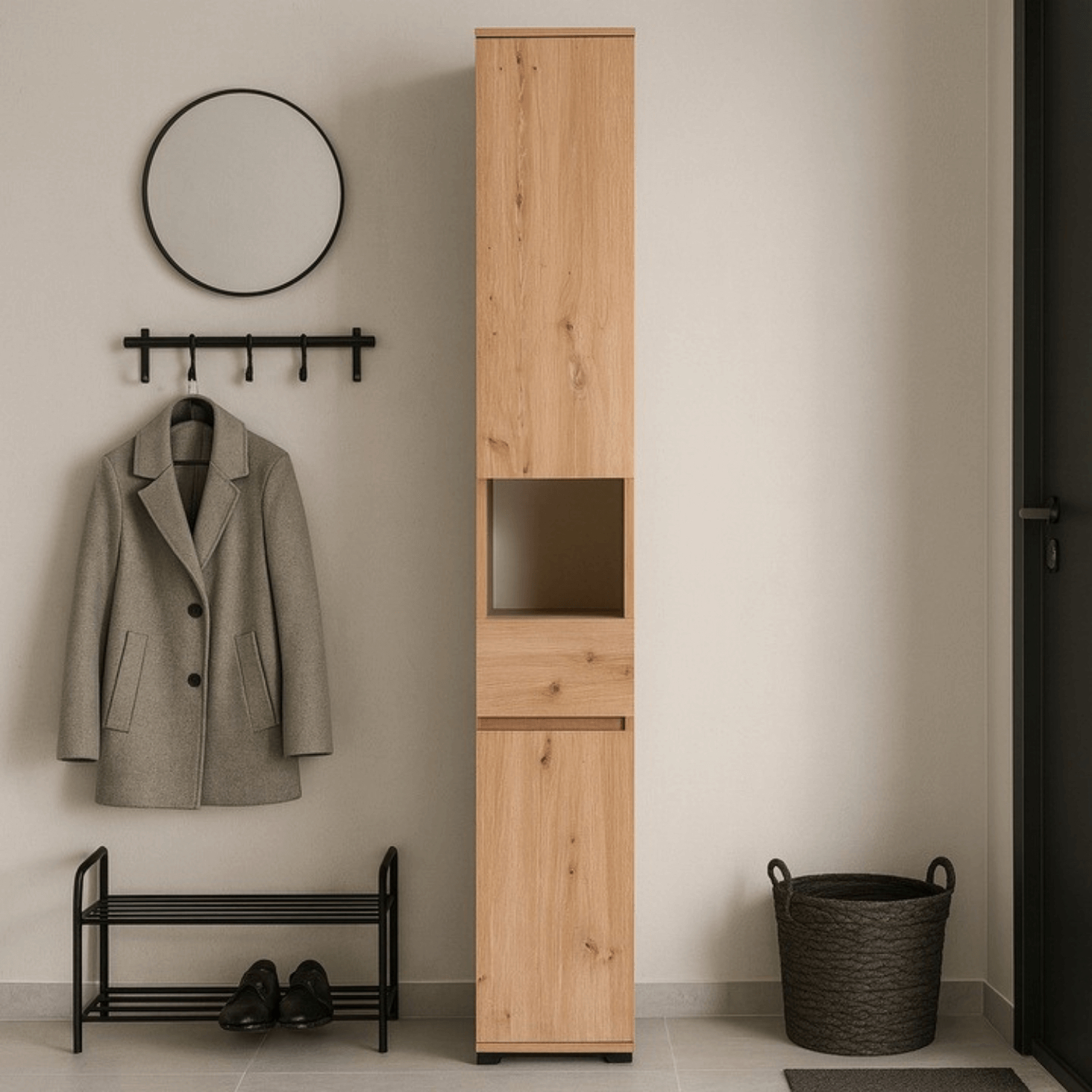 Szafa Słupek PARMA 30 cm Dąb Artisan Do Przedpokoju Loft W.PARMA/80/DA/SL