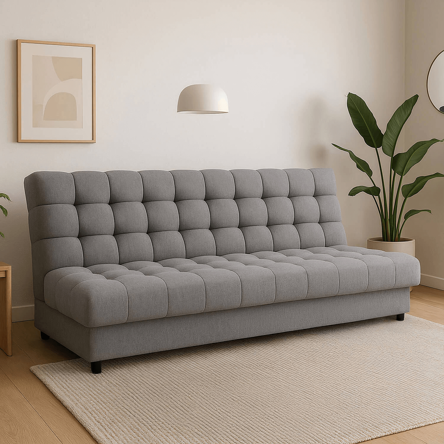 Sofa z Funkcją Spania CLARETA Rozkładana Szara Nowoczesna eltap.SO-CLA-04PO