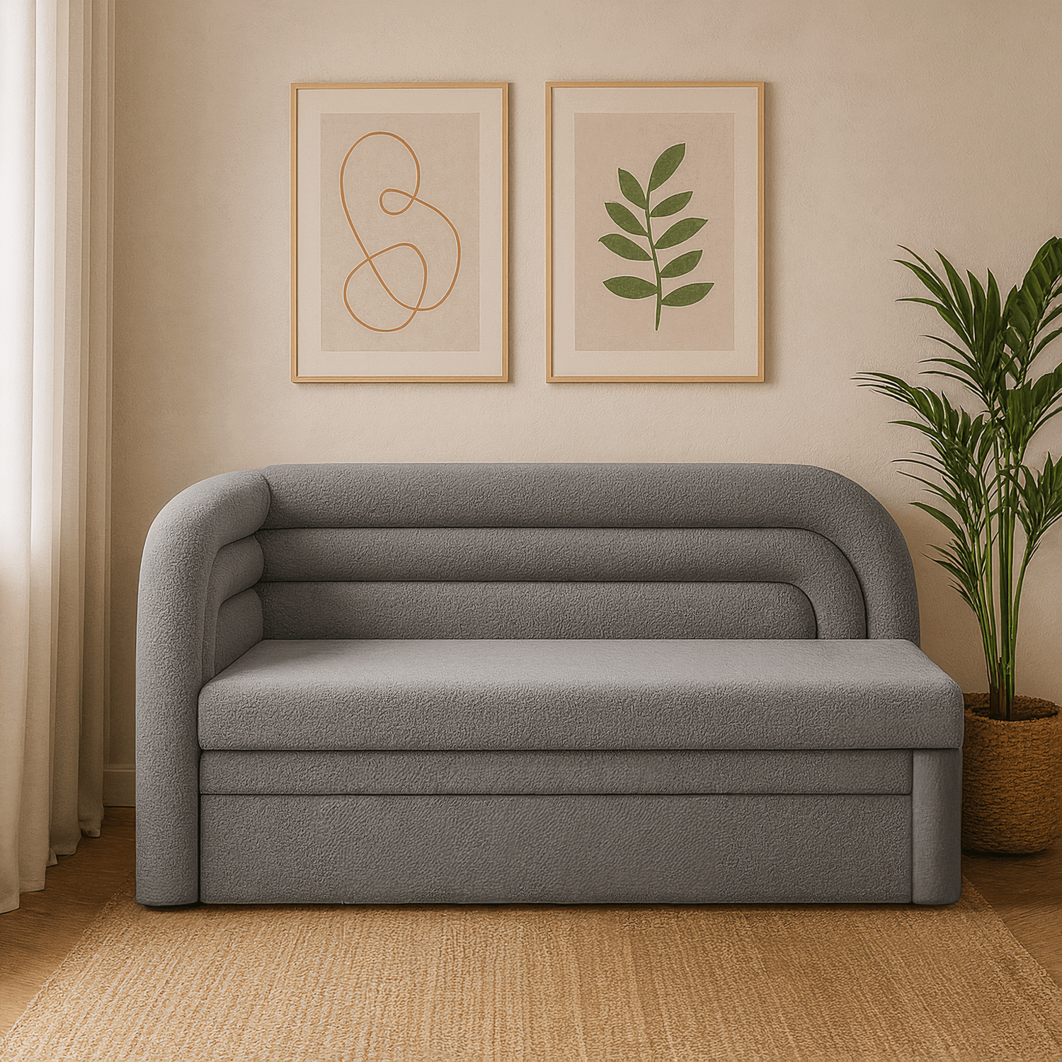 Sofa z Funkcją Spania FABILLO Rozkładana Lewostronna Jasnoszara Nowoczesna eltap.SO-FAB-LT-04ROY