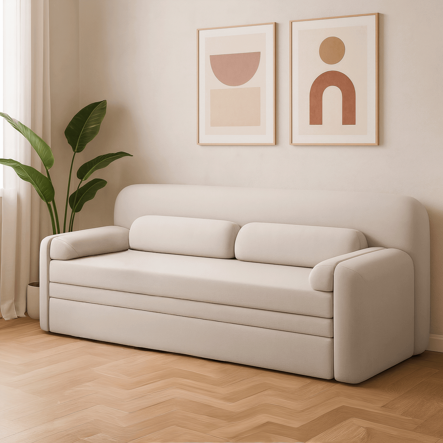Sofa z Funkcją Spania ELIOSS Rozkładana Beżowa Nowoczesna eltap.SO-ELIO-18SO