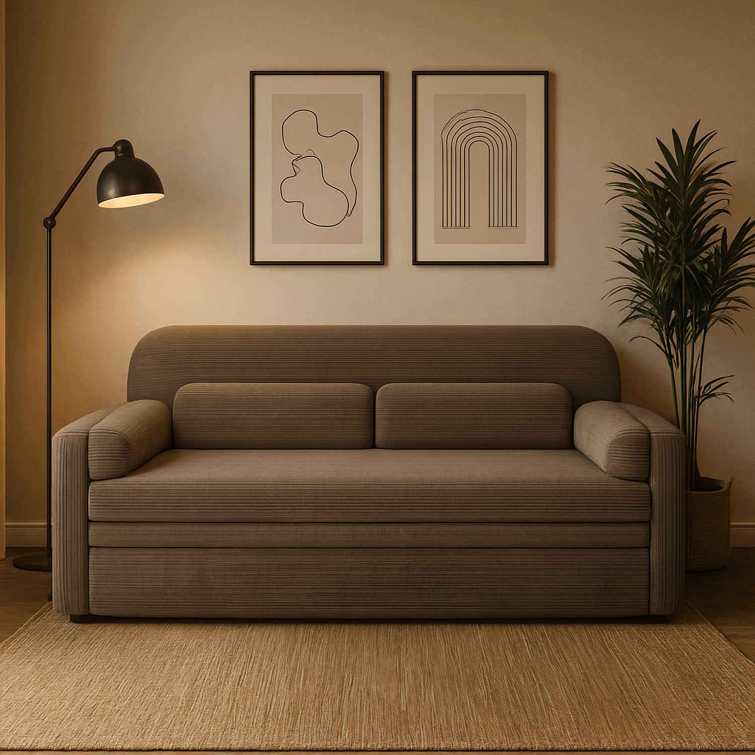 Sofa z Funkcją Spania ELIOSS Rozkładana Brązowa Nowoczesna eltap.SO-ELIO-22TAB