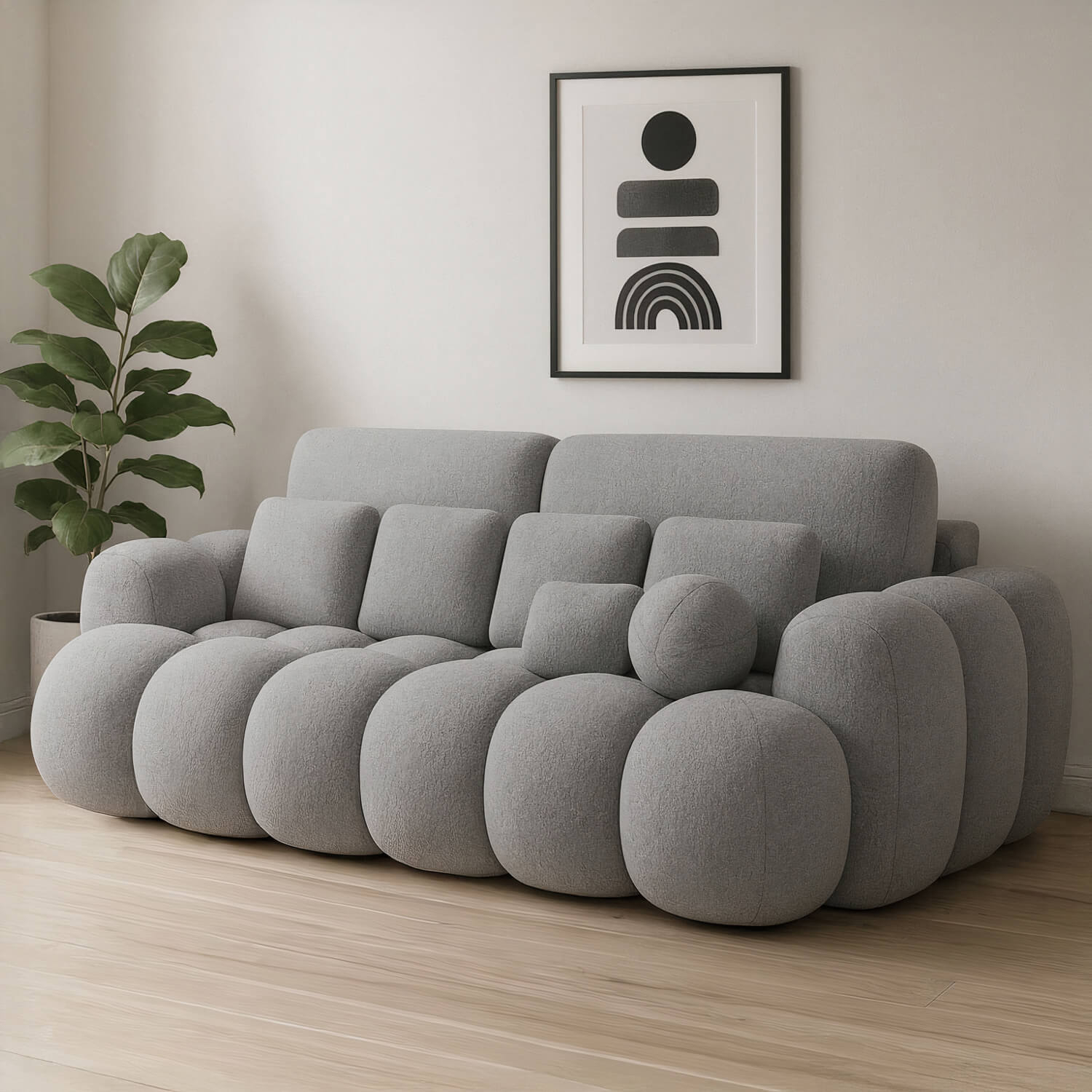 Sofa z Funkcją Spania COTONN Rozkładana Jasnoszara Nowoczesna eltap.SO-COT-04ROY
