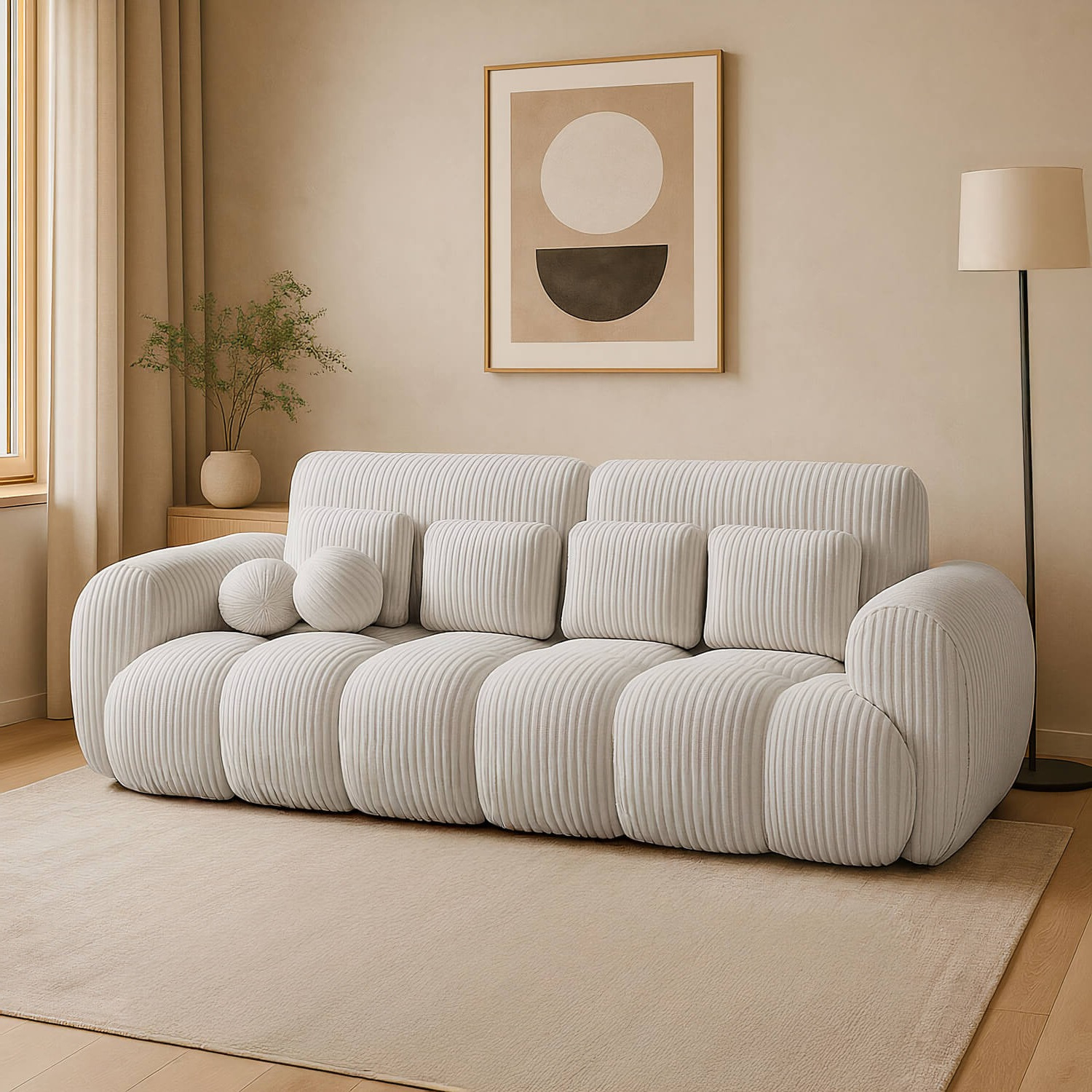 Sofa z Funkcją Spania COTONN Rozkładana Kremowa Nowoczesna eltap.SO-COT-01MOD