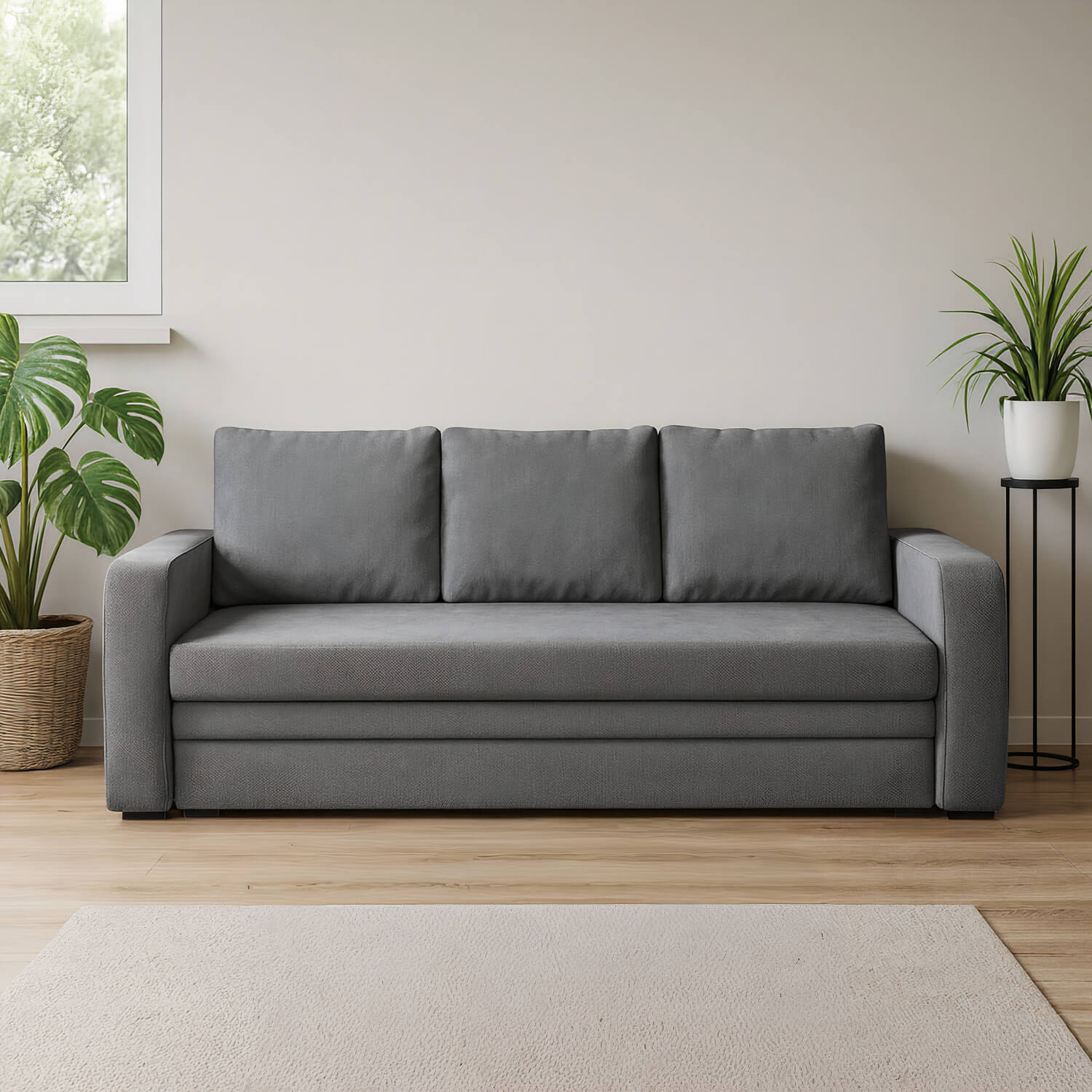 Sofa z Funkcją Spania INVERSA Rozkładana Szara Nowoczesna eltap.Inv_04