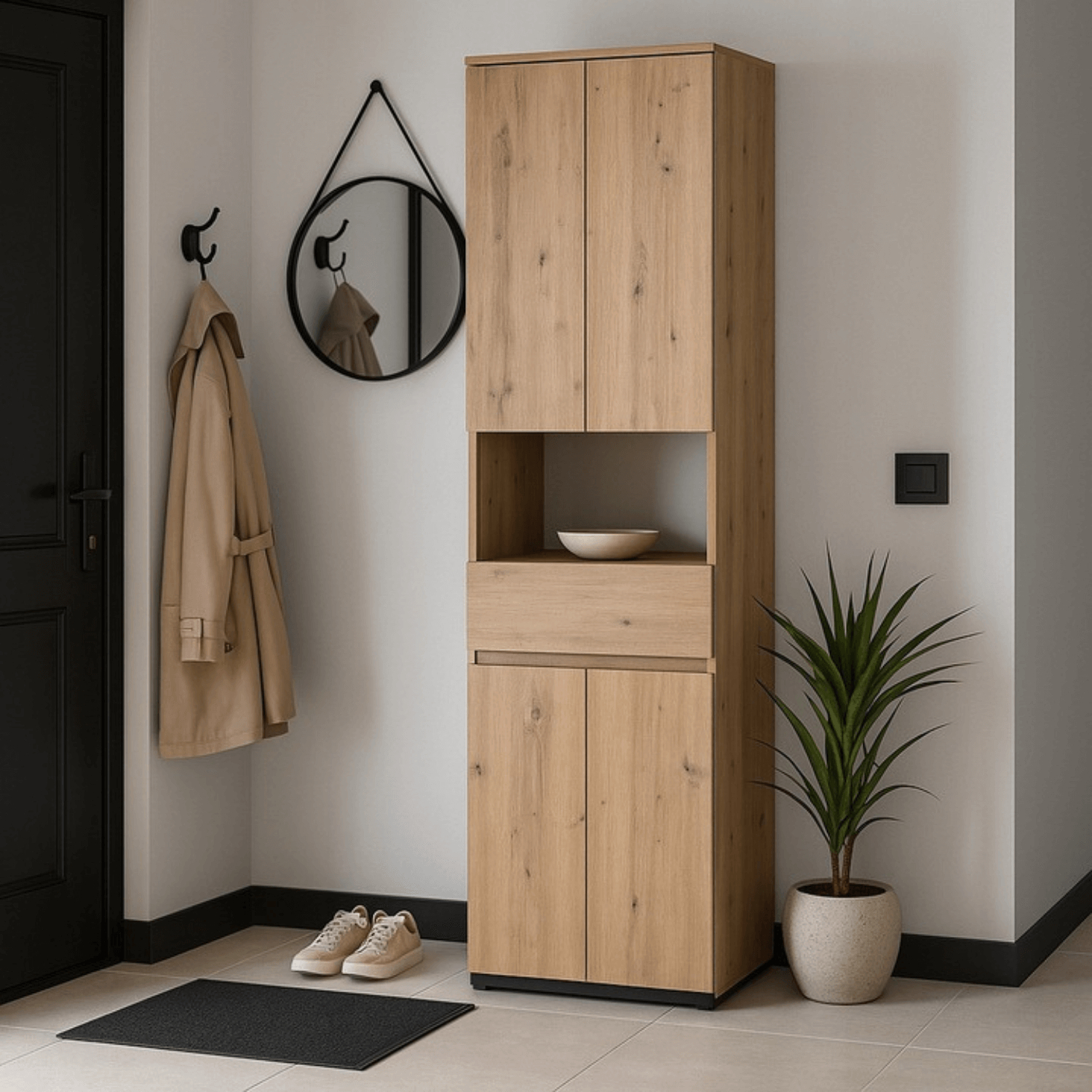 Szafa Słupek MODENA 60 cm Dąb Artisan Do Przedpokoju Loft W.MODENA/120/DA/SL