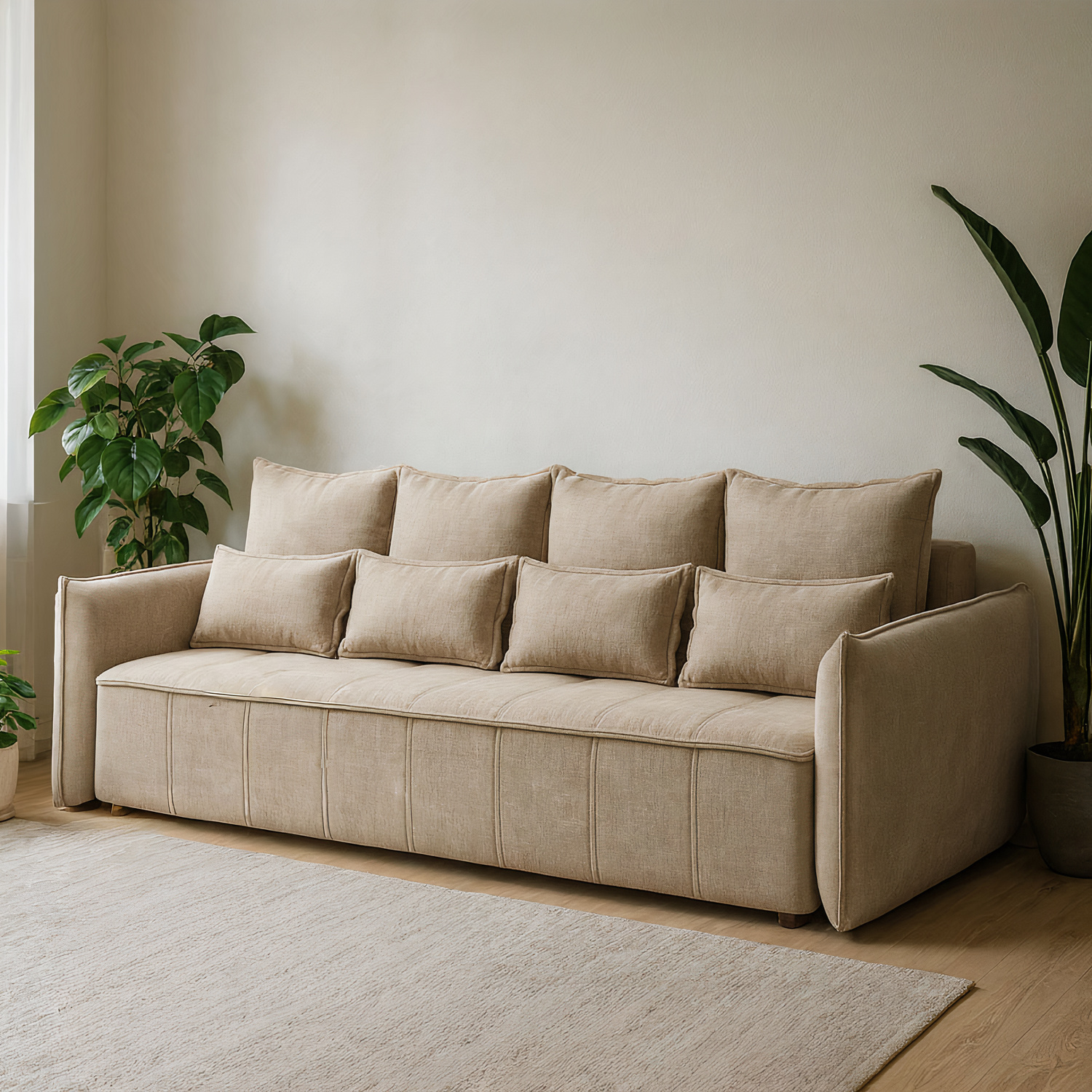 Sofa z Funkcją Spania WELTTON Rozkładana Beżowa Nowoczesna eltap.SO-WEL-20NU