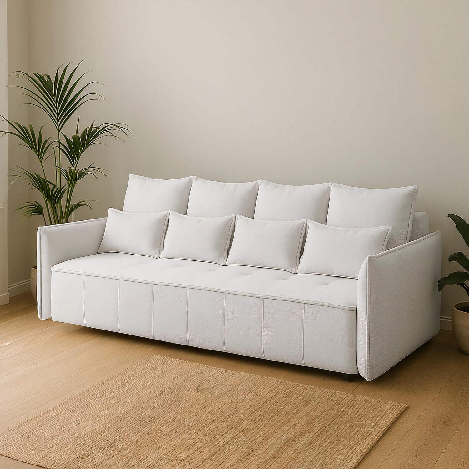 Sofa z Funkcją Spania WELTTON Rozkładana Biała Nowoczesna eltap.SO-WEL-01PAO
