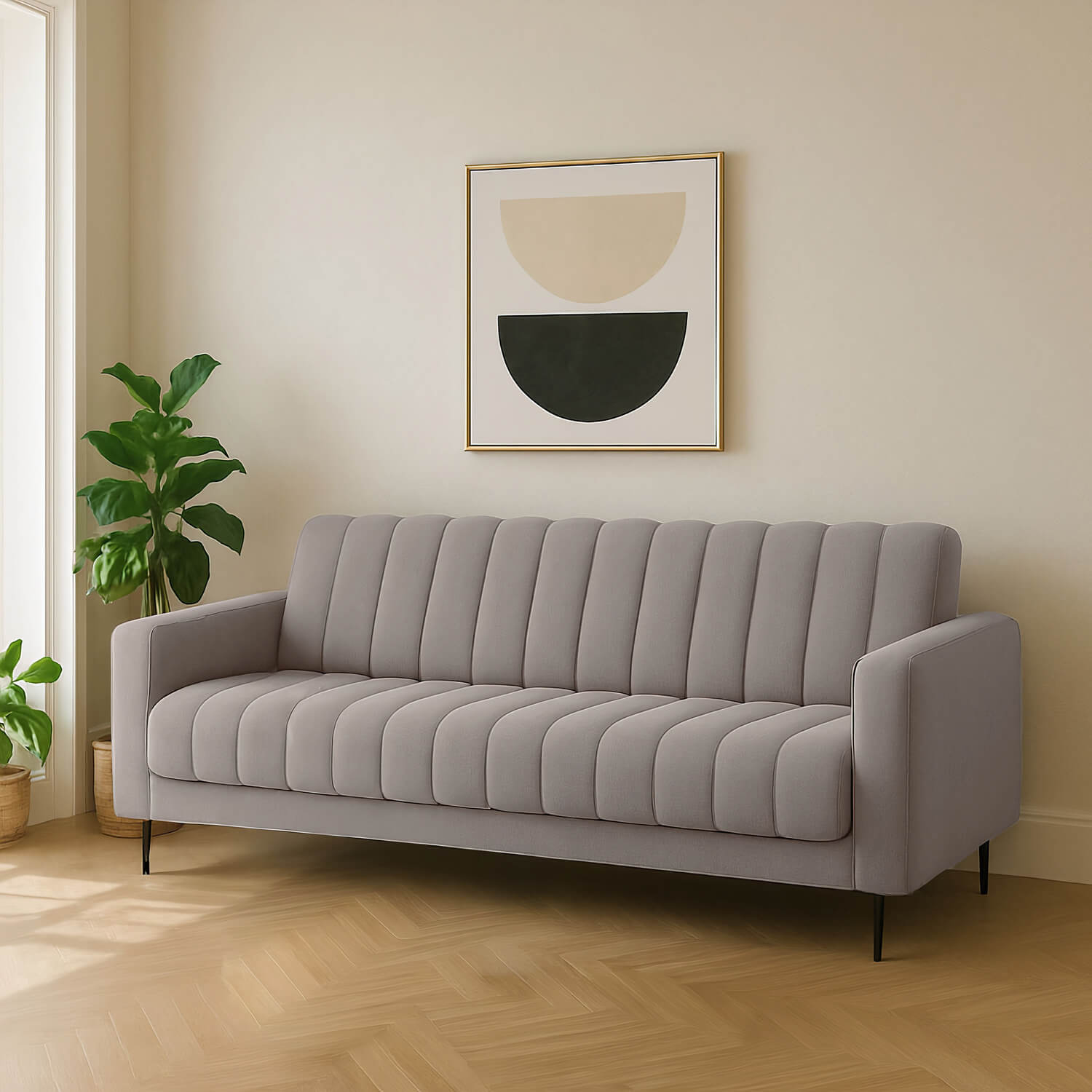 Sofa z Funkcją Spania RONEYY Rozkładana Beżowa Nowoczesna eltap.SO-RON-18SO