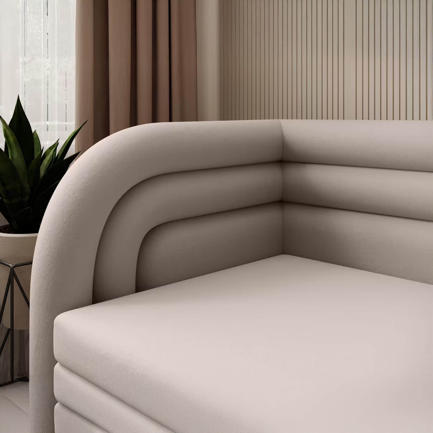 Sofa z Funkcją Spania FABILLO Rozkładana Lewostronna Beżowa Nowoczesna eltap.SO-FAB-LT-18SO