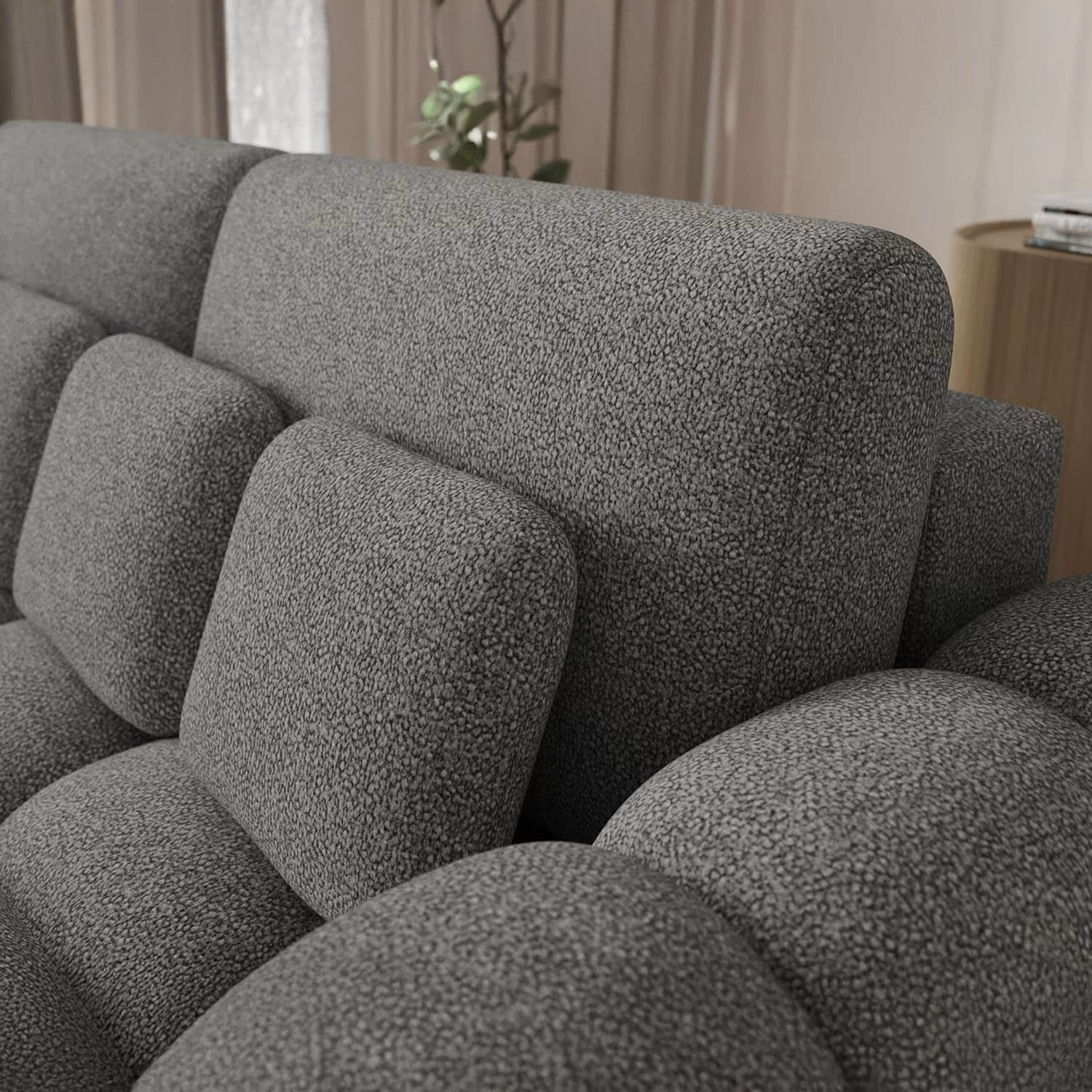 Sofa z Funkcją Spania COTONN Rozkładana Szara Nowoczesna eltap.SO-COT-04PAO