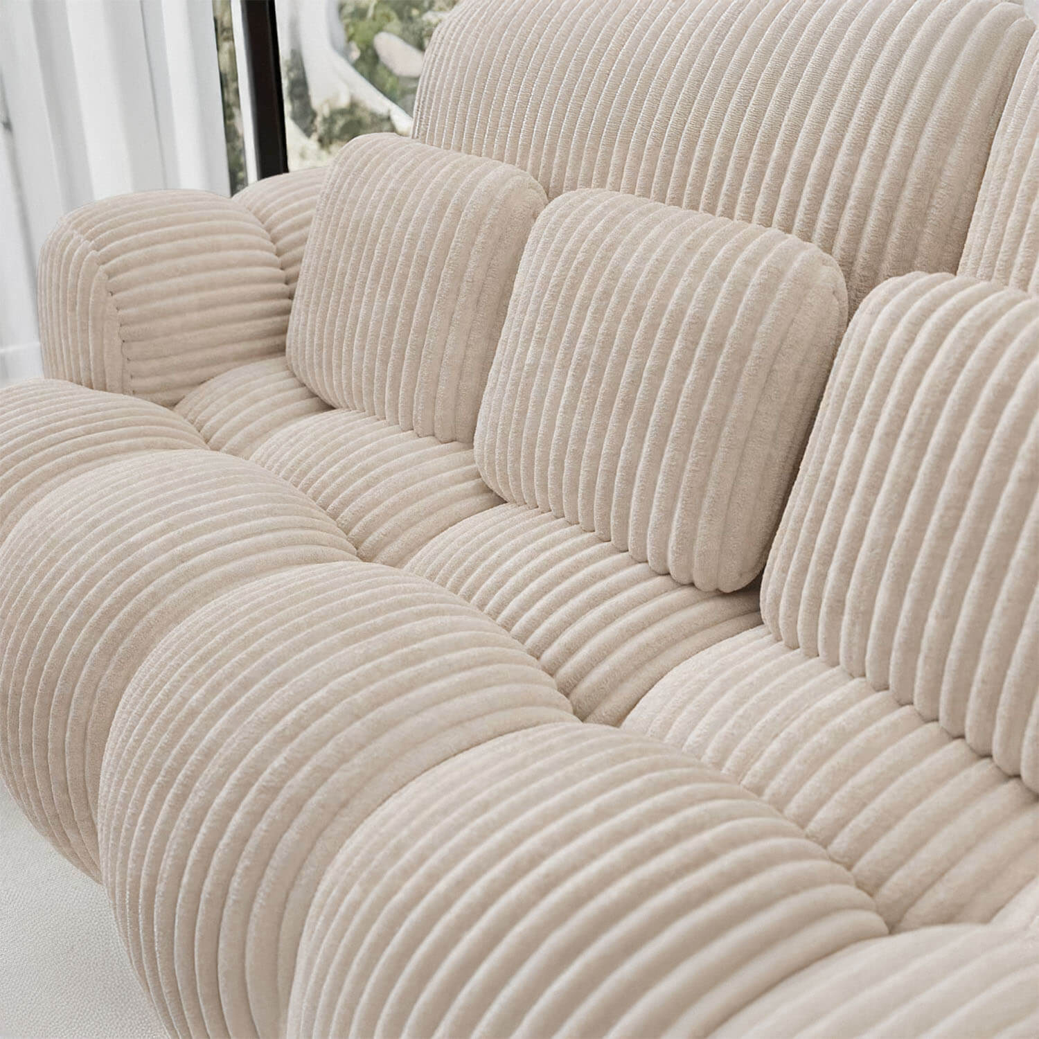 Sofa z Funkcją Spania COTONN Rozkładana Kremowa Nowoczesna eltap.SO-COT-01MOD