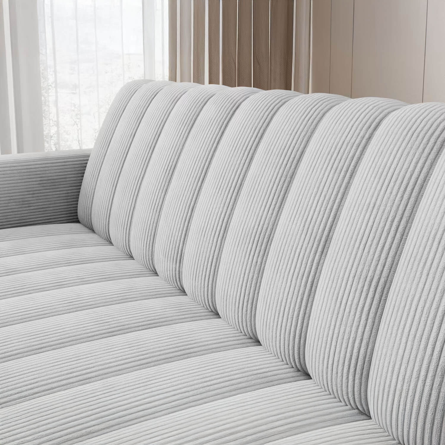 Sofa z Funkcją Spania RONEYY Rozkładana Jasnoszara Nowoczesna eltap.SO-RON-04JAR
