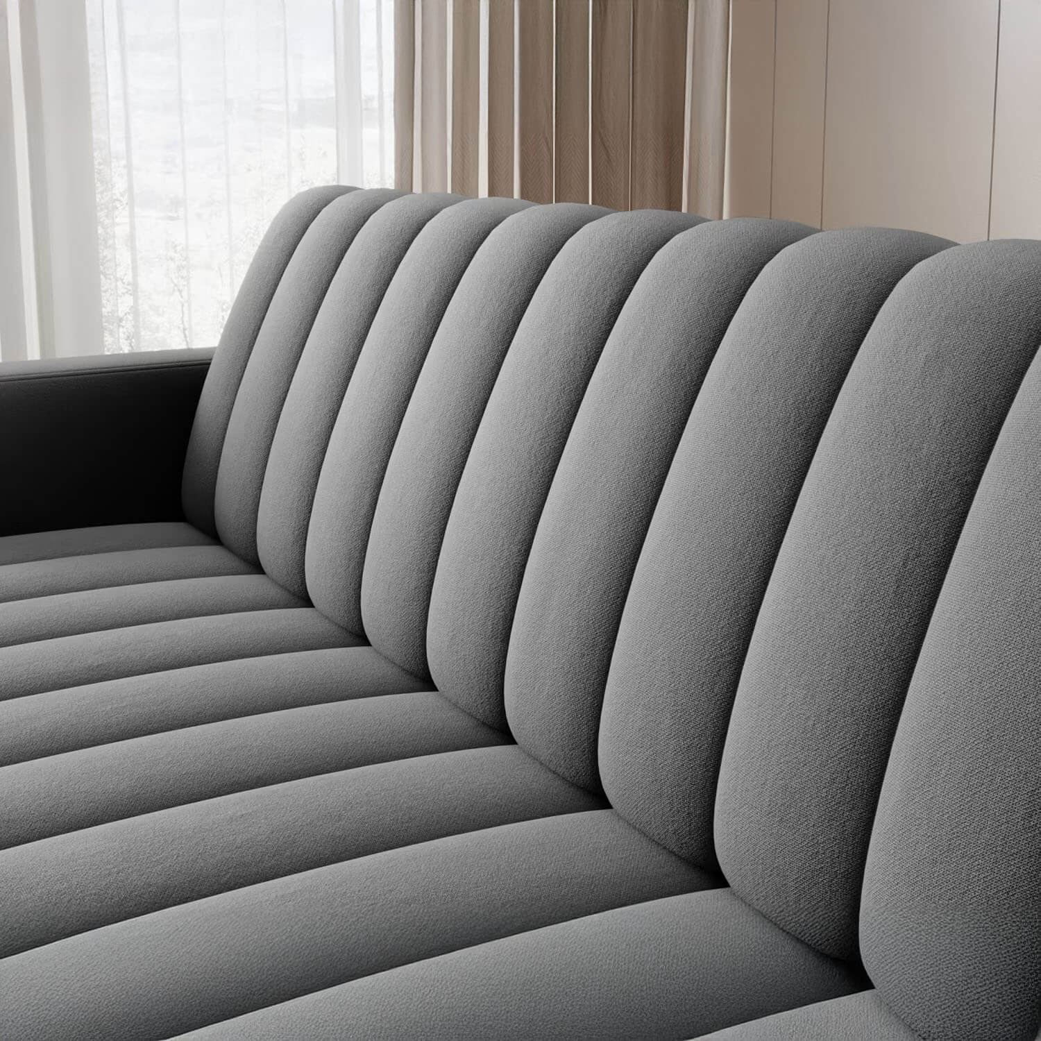 Sofa z Funkcją Spania RONEYY Rozkładana Ciemnoszara Nowoczesna eltap.SO-RON-06SO
