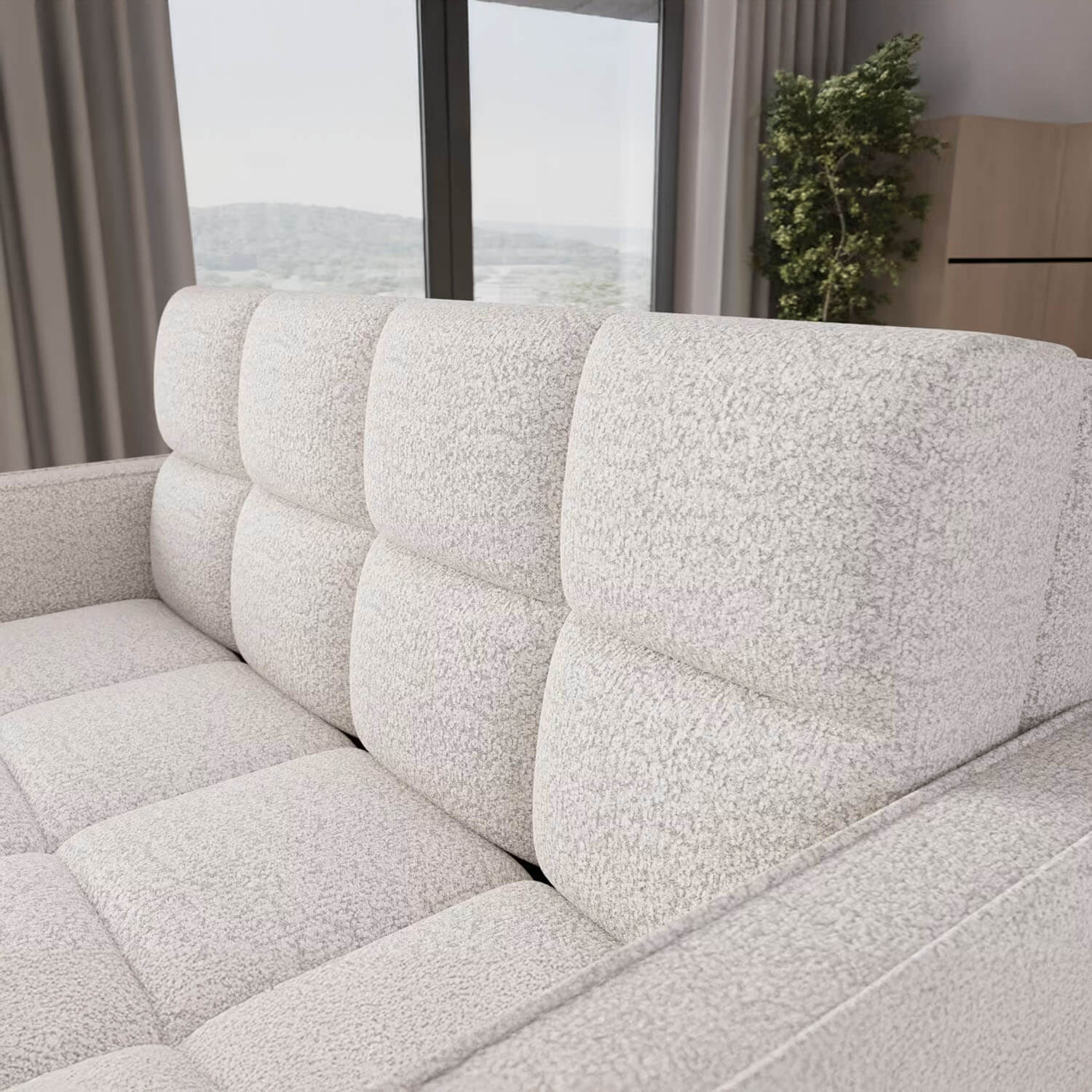 Sofa z Funkcją Spania DEVERIO 3-osobowa Rozkładana Biała Nowoczesna eltap.SO-DEV-01ROY