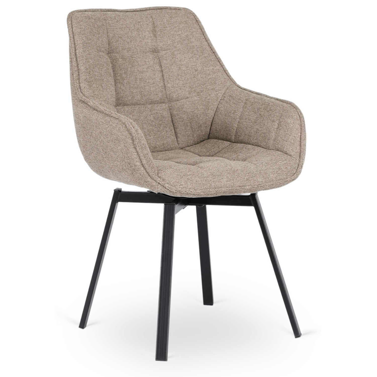 Krzesło Tapicerowane Obrotowe do Salonu LUNA 2 Beżowe Nowoczesne Loft ME.LUNA2/BZ/T/K