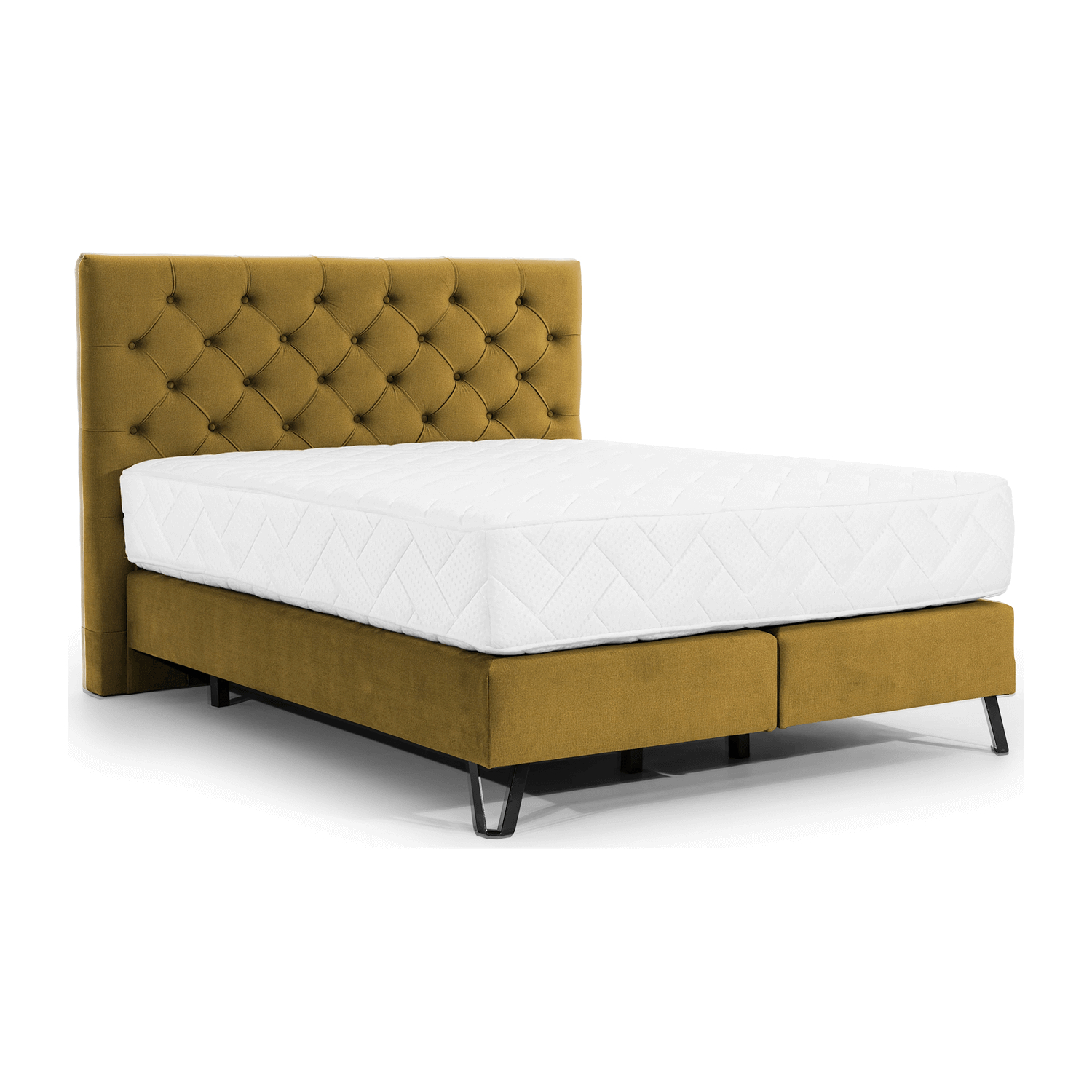 Łóżko Kontynentalne Tapicerowane CORTINA 140x200 Musztardowe eltap.COR_05_1.4