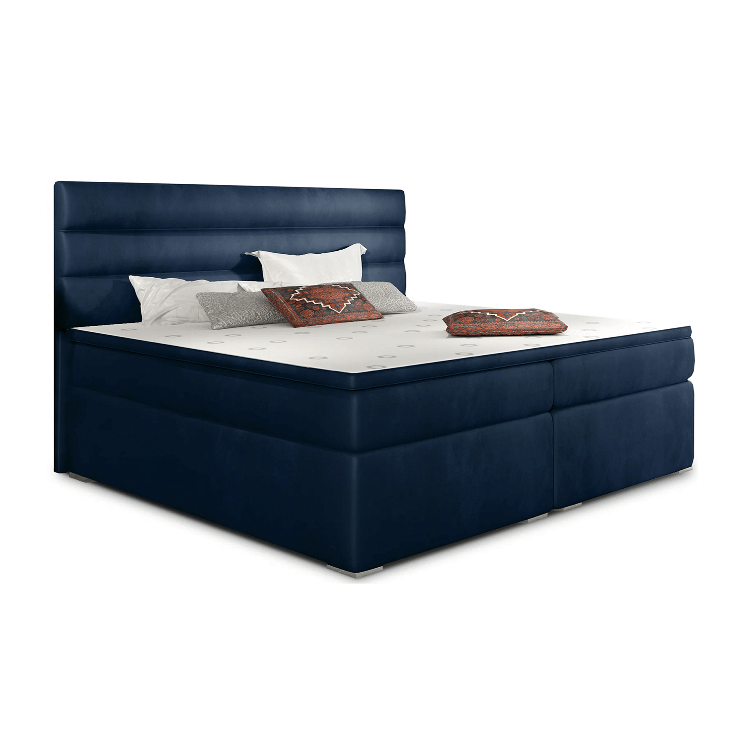 Łóżko Kontynentalne Tapicerowane SOFTY 160X200 z Pojemnikiem Granatowe eltap.Sof_03_1.6