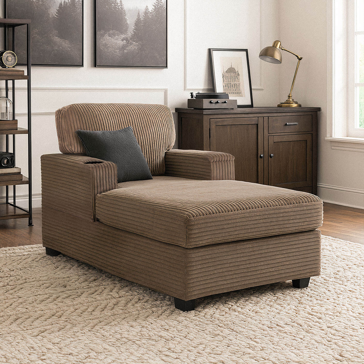 Fotel Wypoczynkowy Sofa NEO Beżowy Sztruksowy Nowoczesny ME.NEO/BZ/SZTR/FW