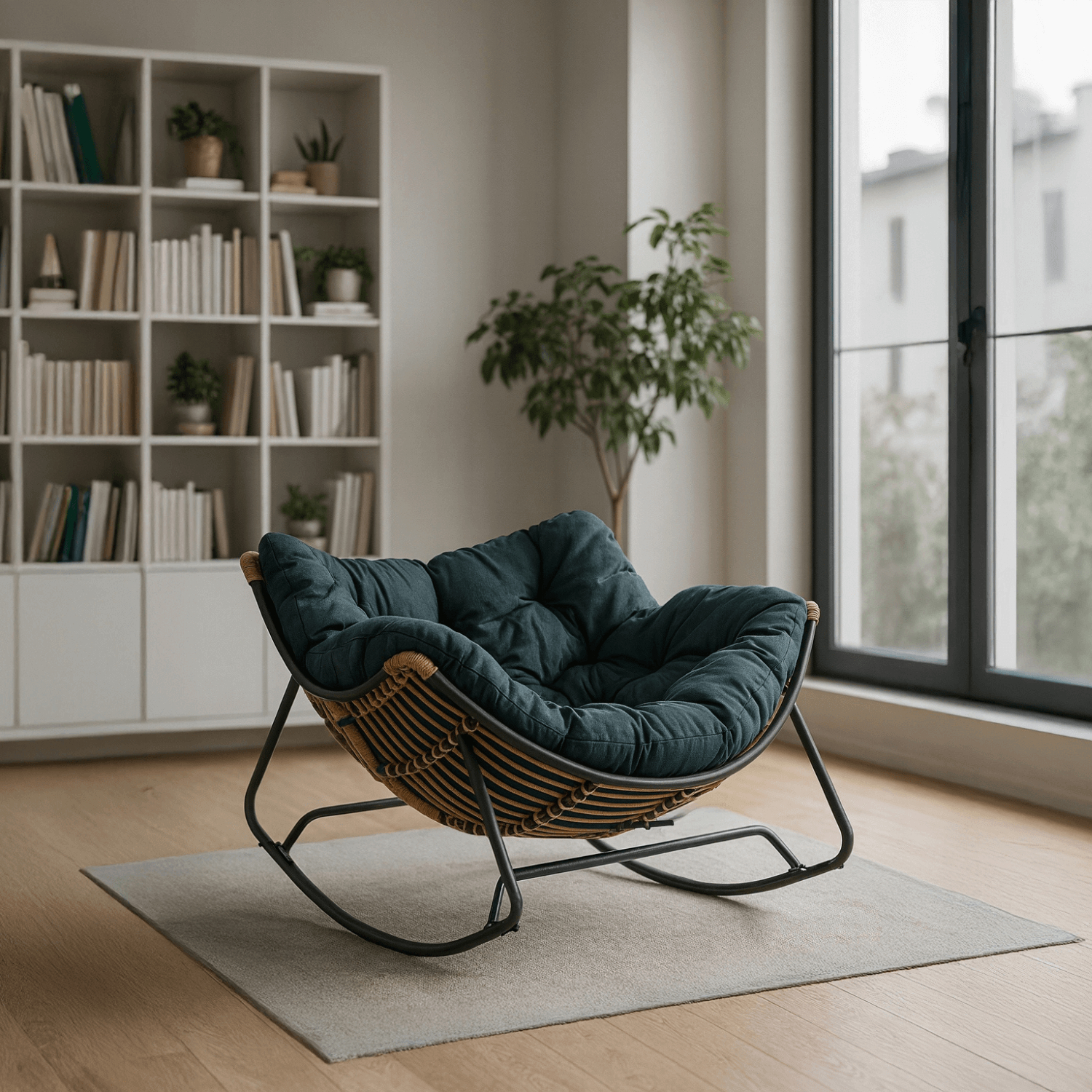 Fotel Bujany Wypoczynkowy ELTON na Płozach Zielony Nowoczesny ME.ELTON/Z/T/FW