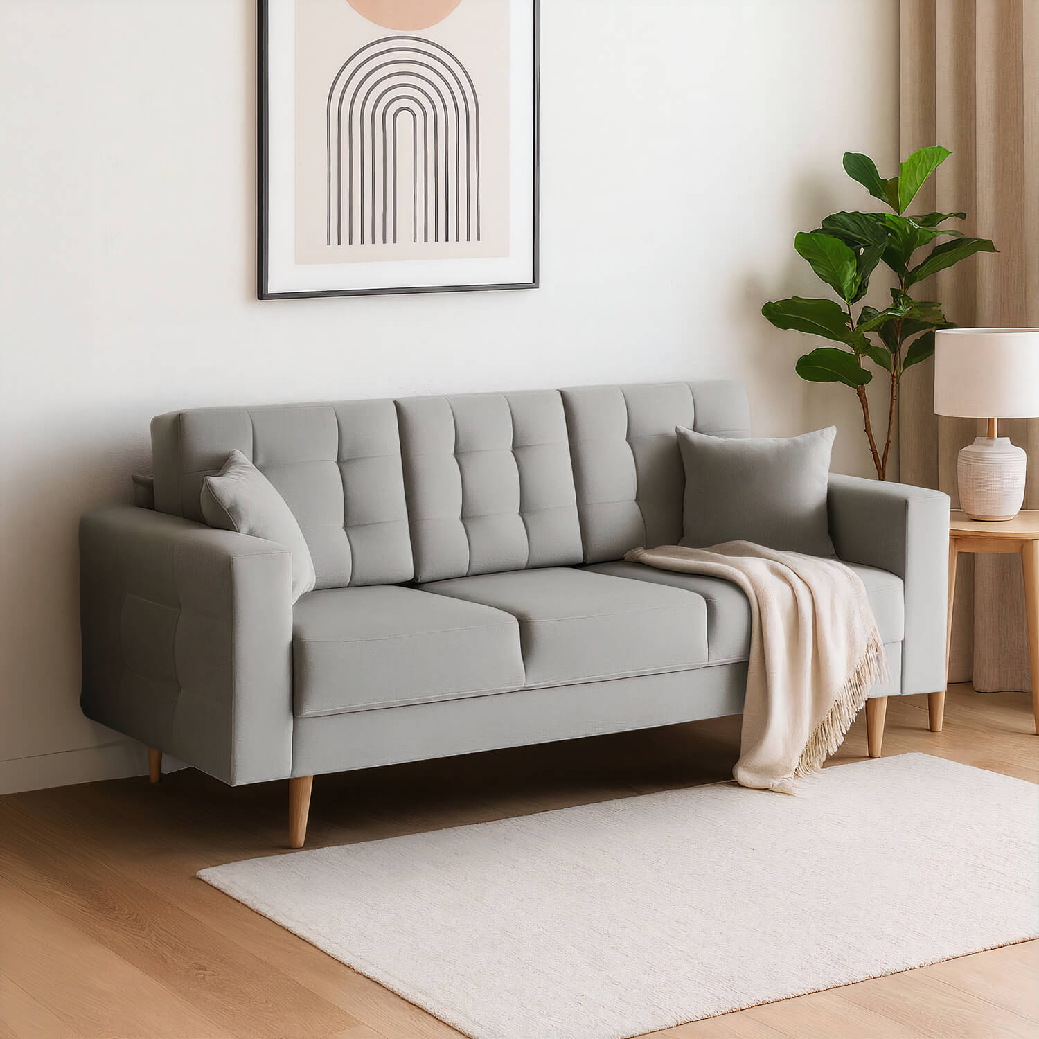 Sofa z Funkcją Spania ASGARD Rozkładana Szara eltap.Ask_11