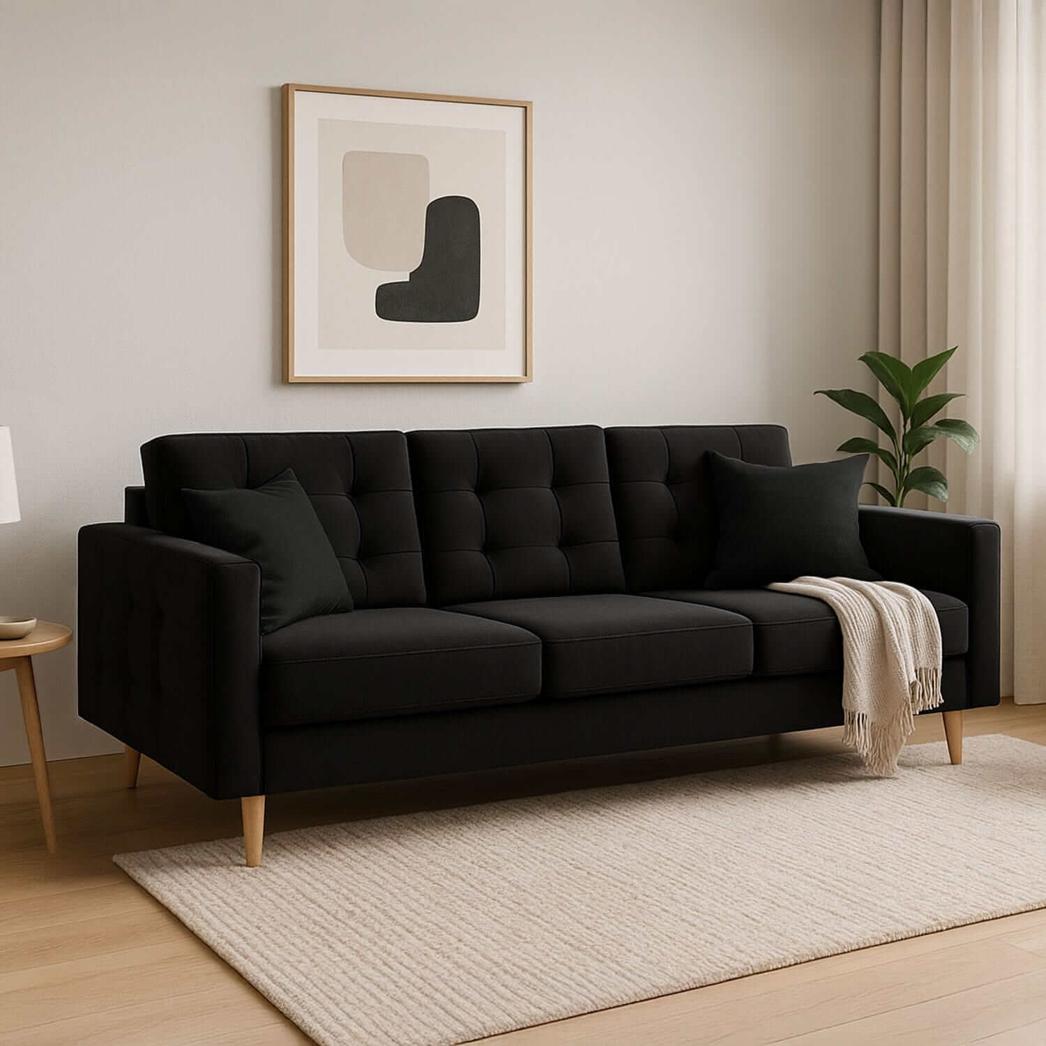 Sofa z Funkcją Spania ASGARD Rozkładana Czarna eltap.Ask_07