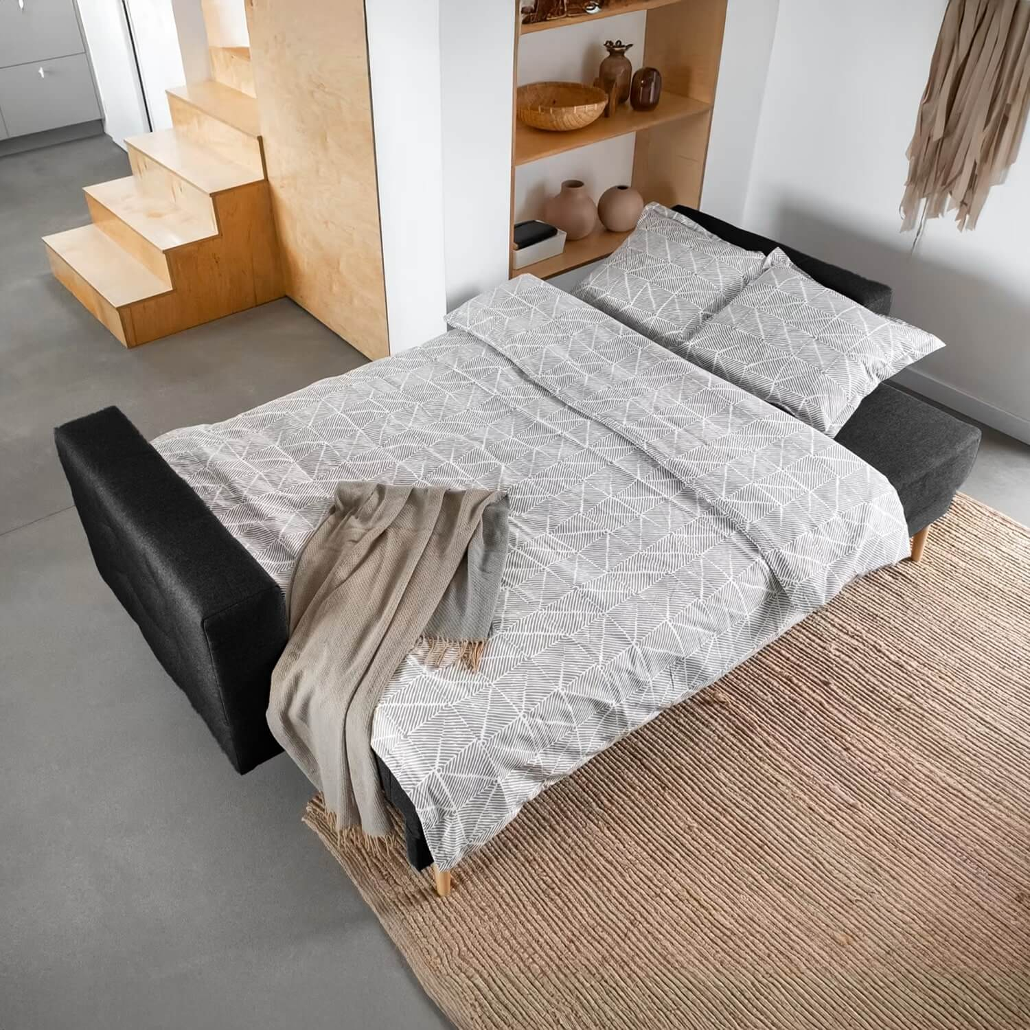 Sofa z Funkcją Spania ASGARD Rozkładana Czarna eltap.Ask_07