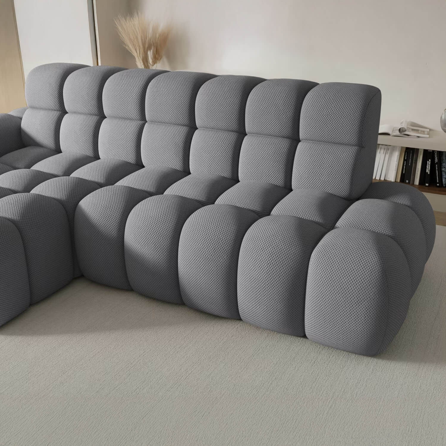 Narożnik z Funkcją Spania CEEDRO Rozkładany Szary Lewostronny eltap.CO-CEE-LT-05CAL