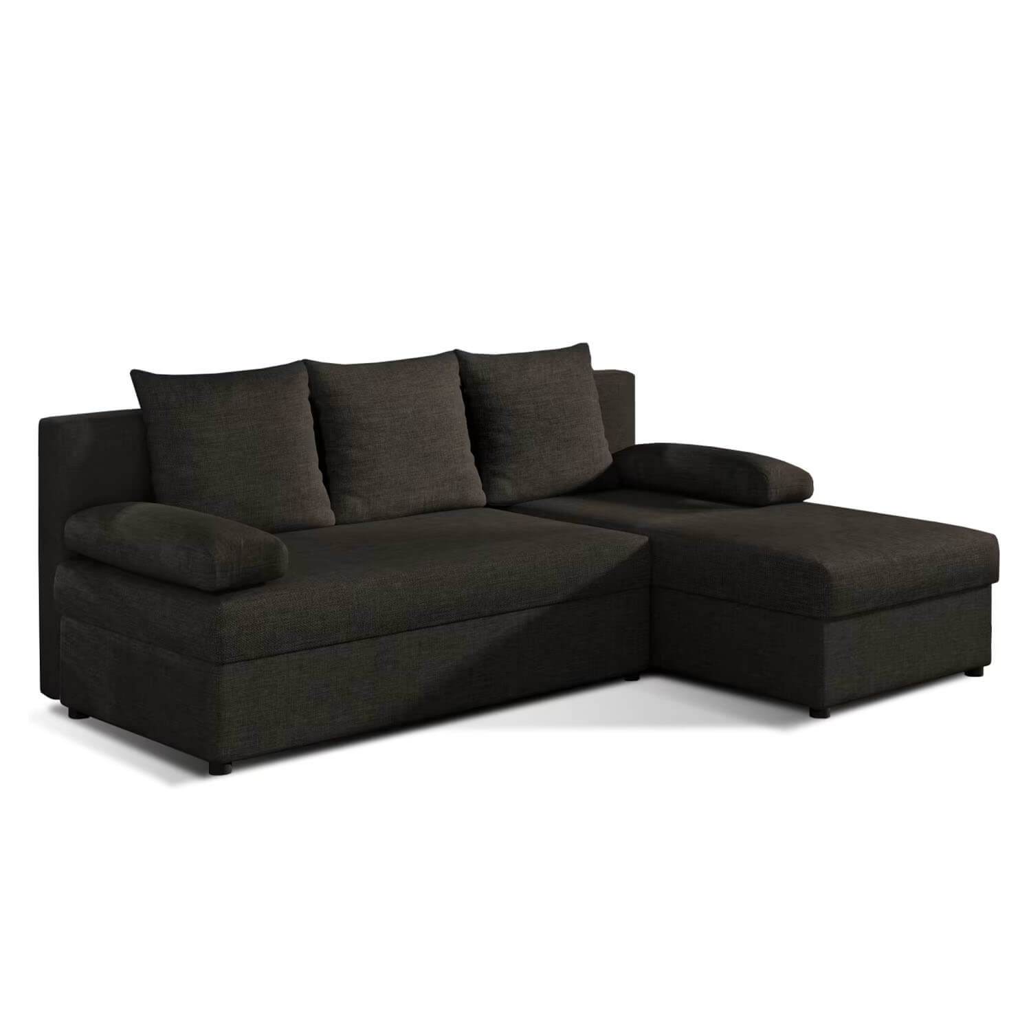 Narożnik z Funkcją Spania GINO Rozkładany Ciemnobrązowy eltap.Gin_04