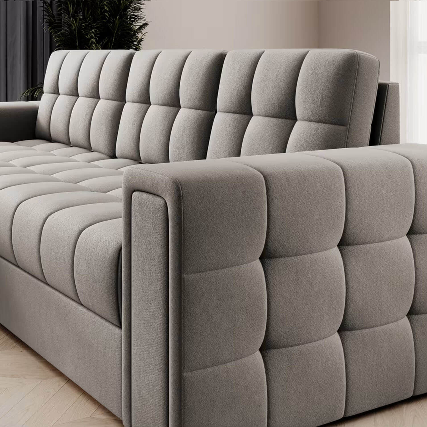 Narożnik z Funkcją Spania BLENVI Rozkładany Chłodny Beż eltap.CO-BLE-U-18SO