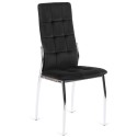 Krzesło Tapicerowane do Jadalni K416 Czarne Welur