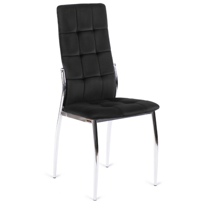 Krzesło Tapicerowane do Jadalni K416 Czarne Welur