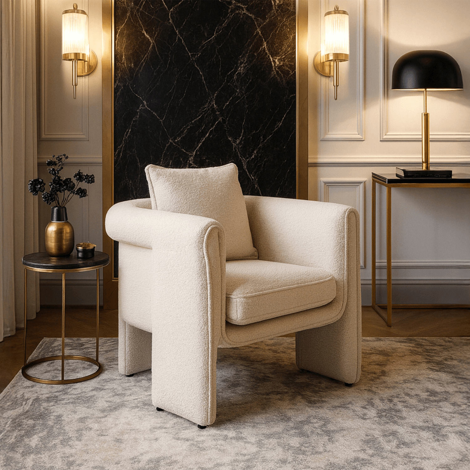 Fotel Wypoczynkowy do Salonu GALA Beżowy Nowoczesny ME.GALA/BZ/T/FW