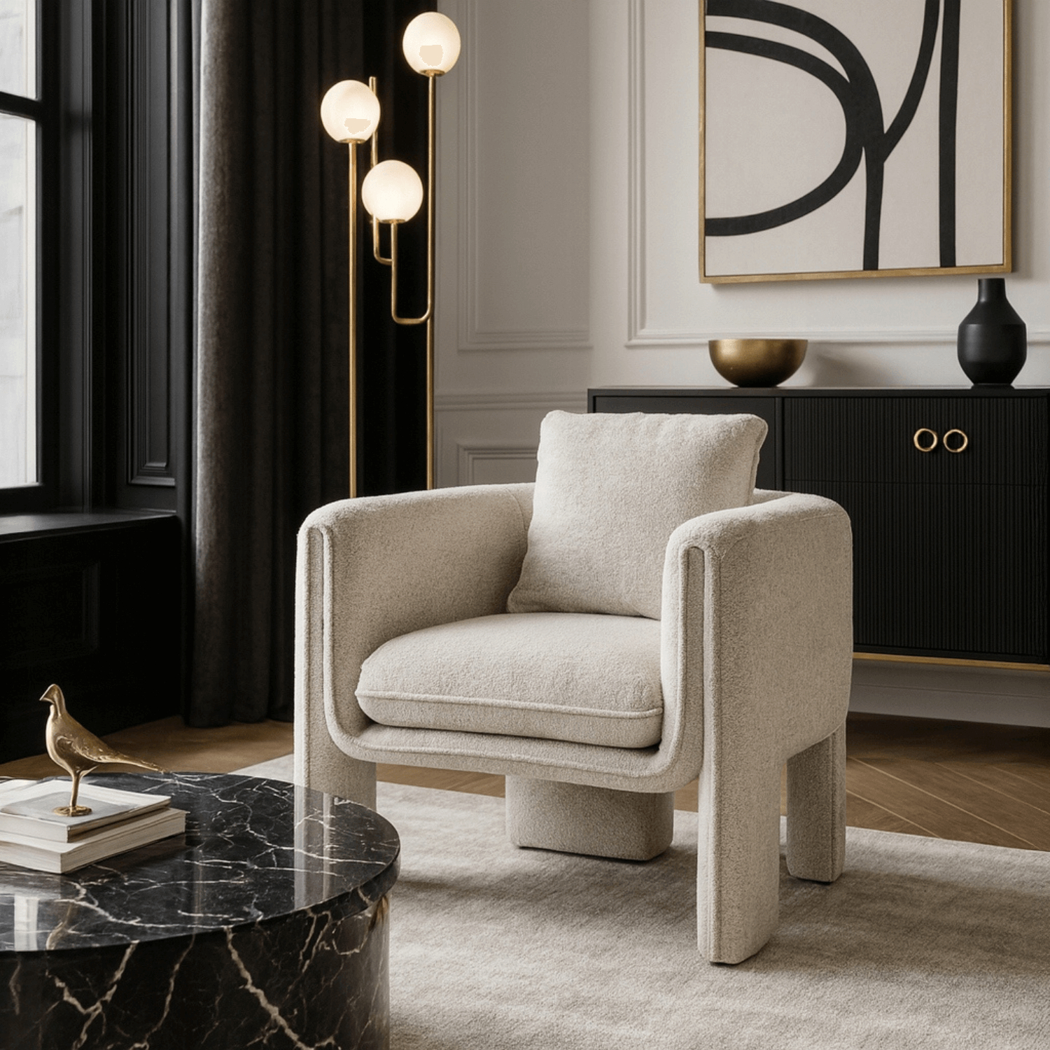 Fotel Wypoczynkowy do Salonu GALA Szary Nowoczesny ME.GALA/JP/T/FW