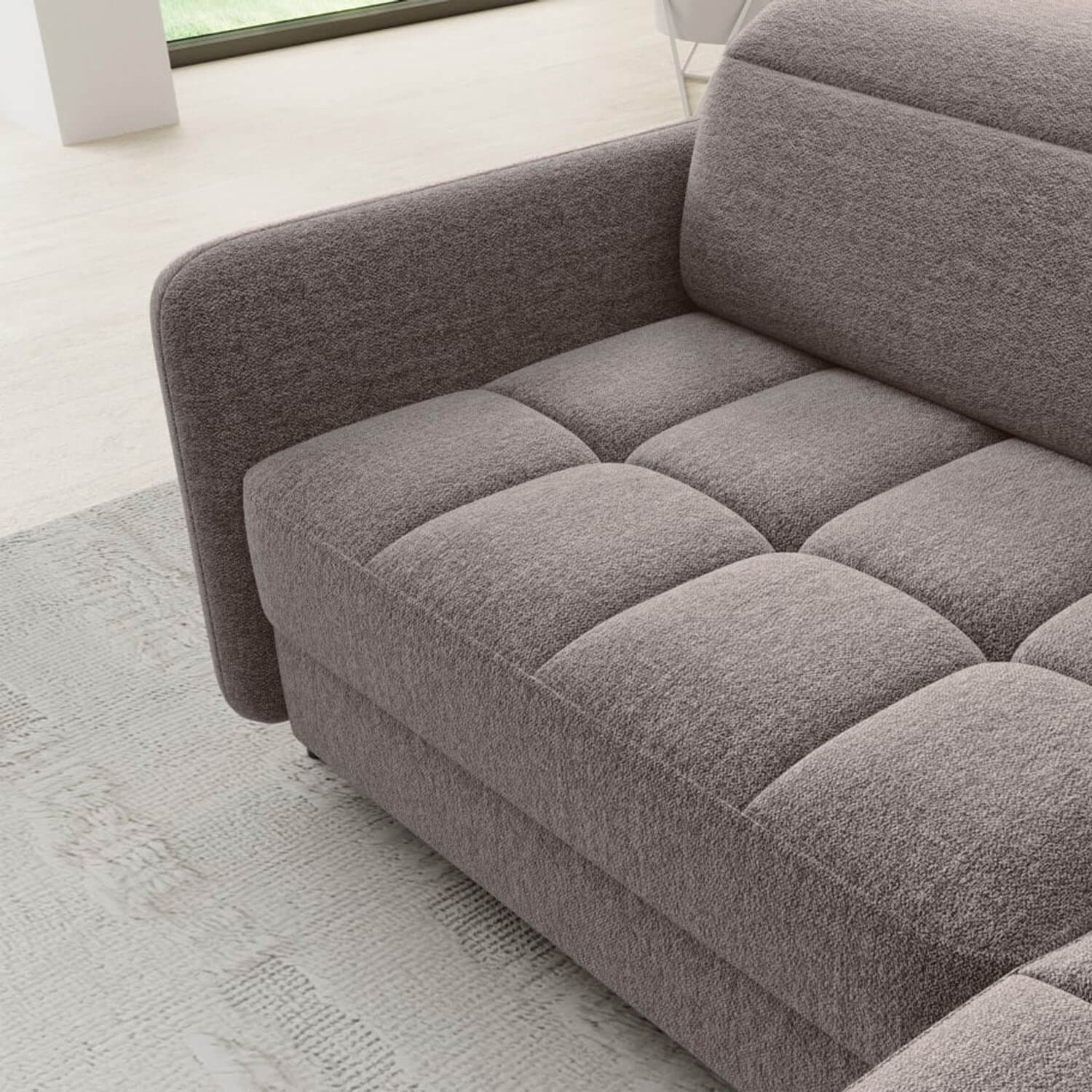 Narożnik z Funkcją Spania BAREA Rozkładany Prawostronny Brązowy eltap.CO-BAR-RT-20AS