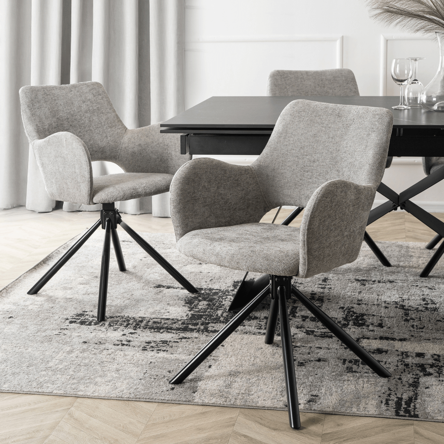 Krzesło Tapicerowane FLAV Szare Nowoczesne ME.FLAV/P/CZ/TB/K