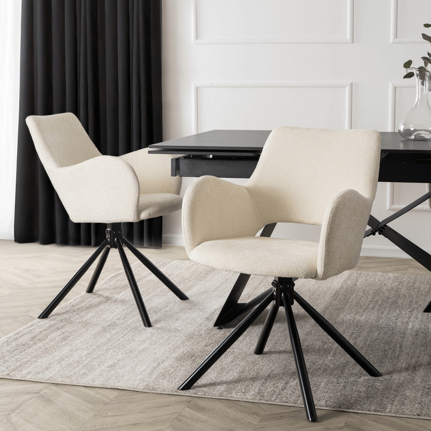 Krzesło Tapicerowane FLAV Kremowe Nowoczesne ME.FLAV/KR/CZ/TB/K