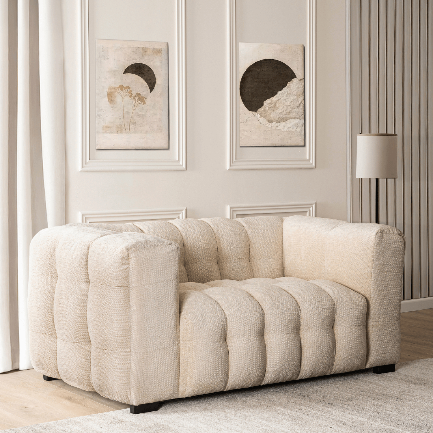 Sofa MODERNO 2S Dwuosobowa Kremowa Nowoczesna ME.MODERNO2S/KR/TB/SOF