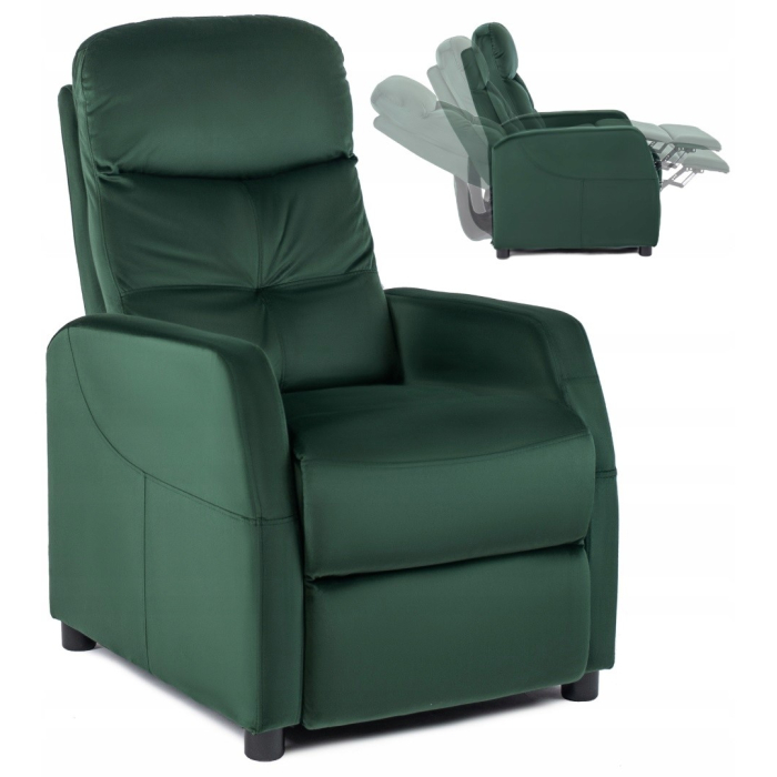 Fotel Rozkładany Wypoczynkowy FELIPE 2 Zielony Welurowy