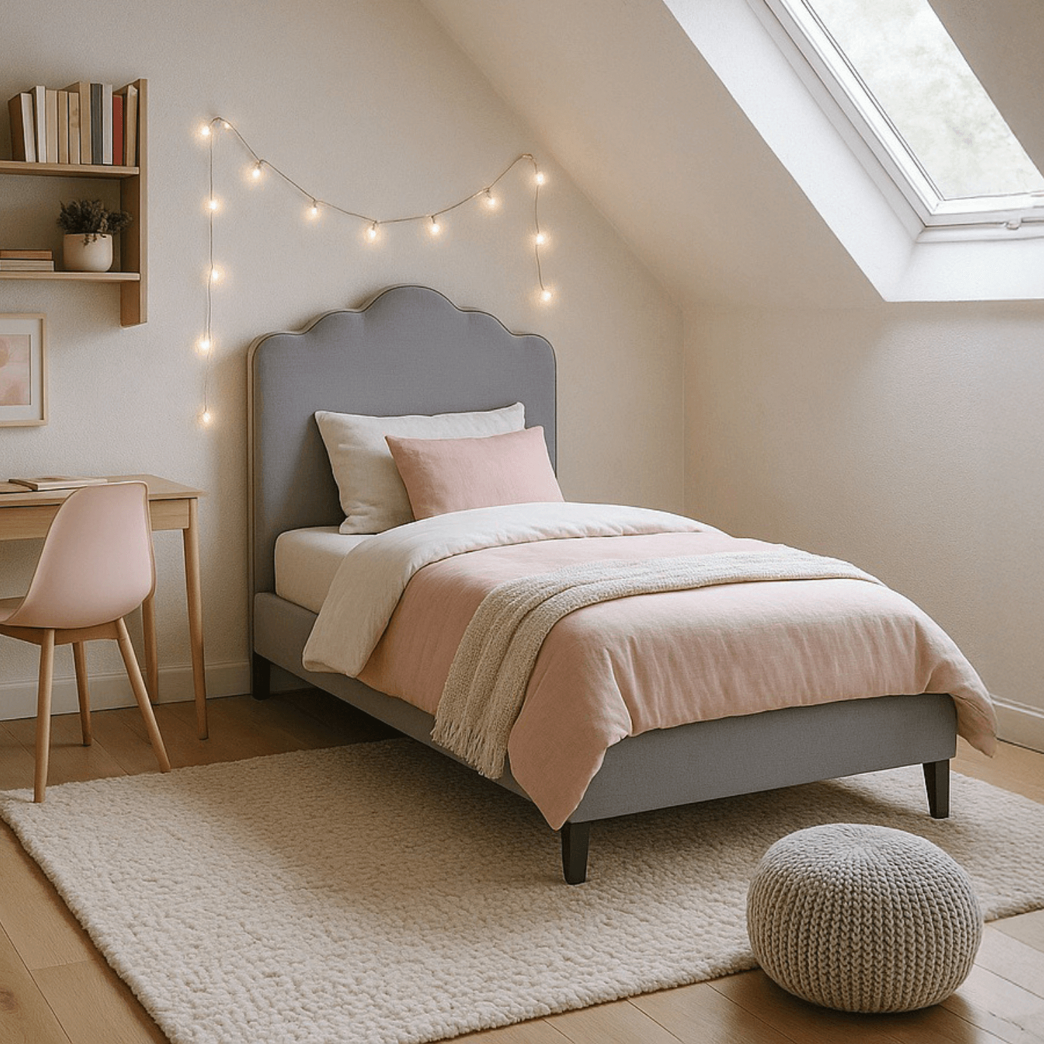 Łóżko Tapicerowane 90x200 cm CRATER ze Stelażem Młodzieżowe Welurowe Szare ME.CRATER/90/P/V/LOZ