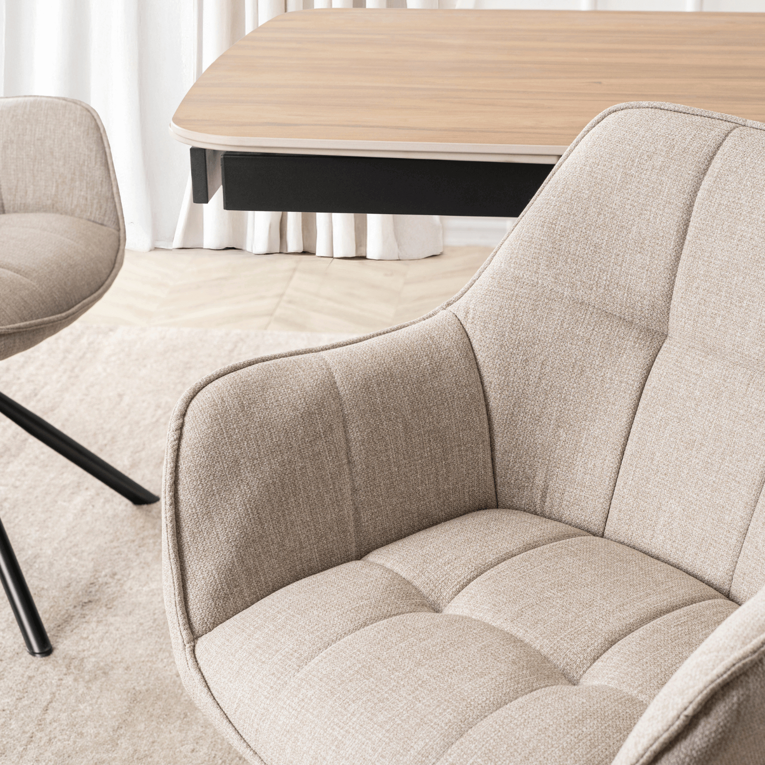 Krzesło Tapicerowane Obrotowe PEONY 2 Beżowe Nowoczesne Loft ME.PEONY2/BZ/T/K