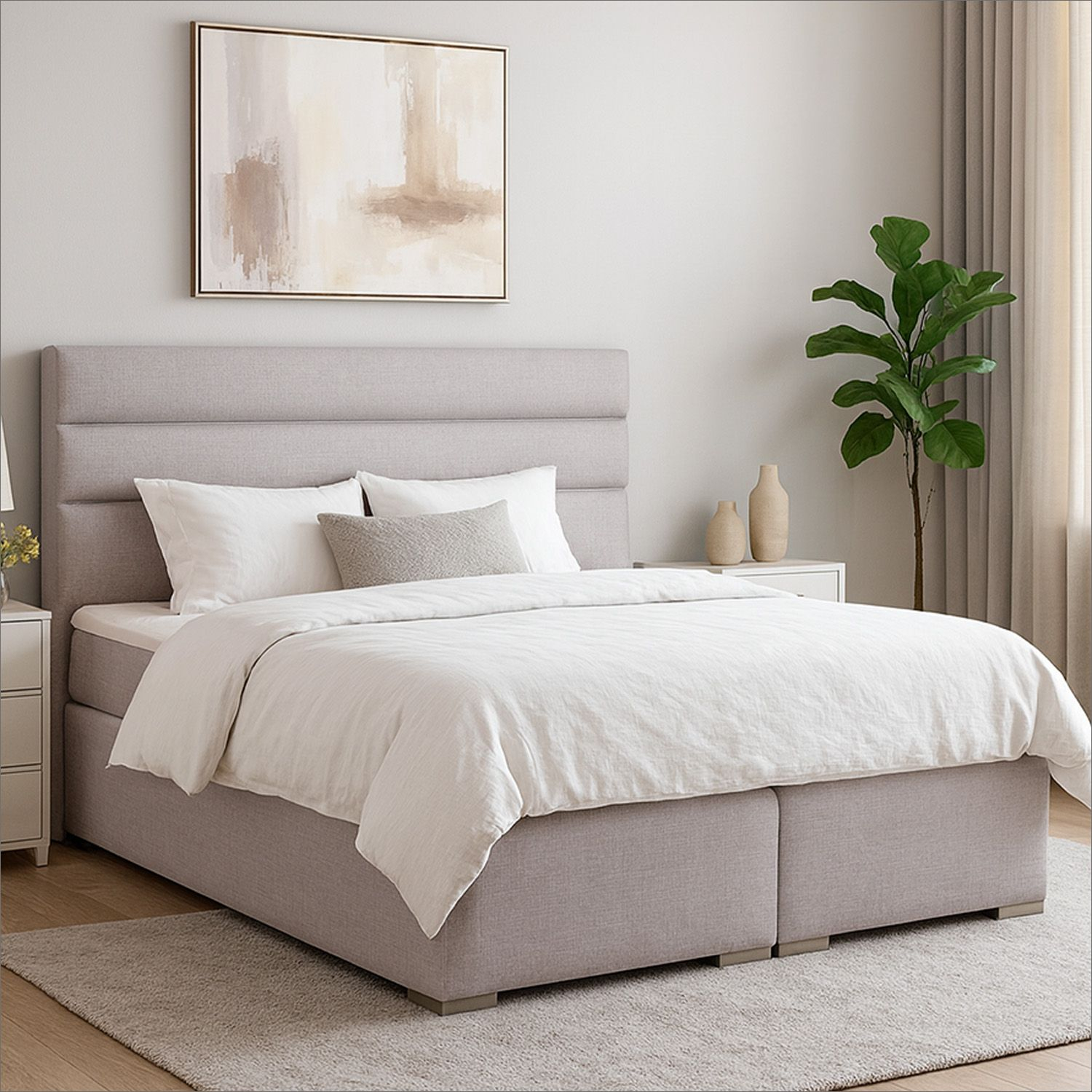 Łóżko Kontynentalne Tapicerowane SOFTY 180X200 z Pojemnikiem Szare eltap.Sof_08_1.8