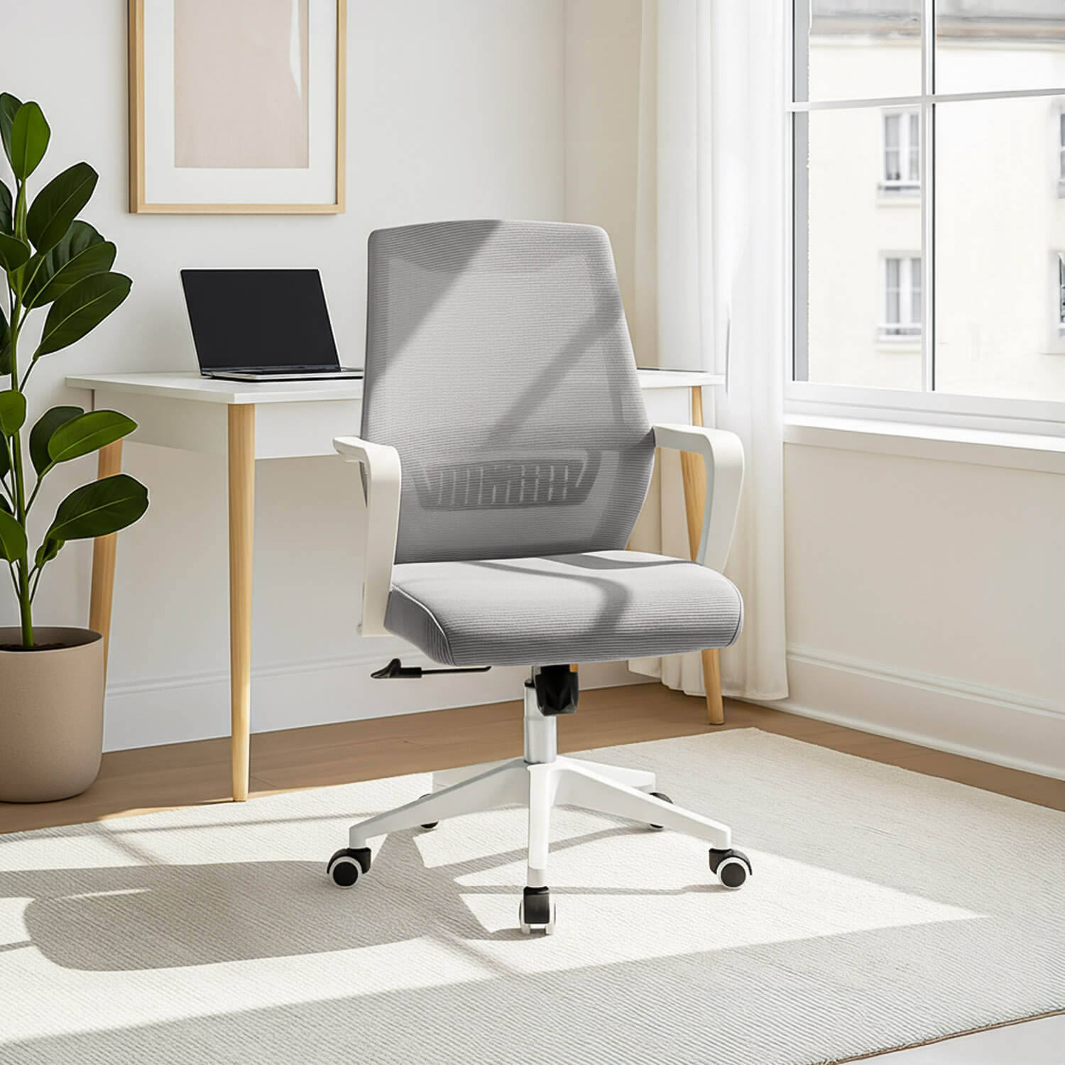 Fotel dla Dziecka Obrotowy Młodzieżowy LEFKAS Szary Nowoczesny ME.LEFKAS/P/T/FO