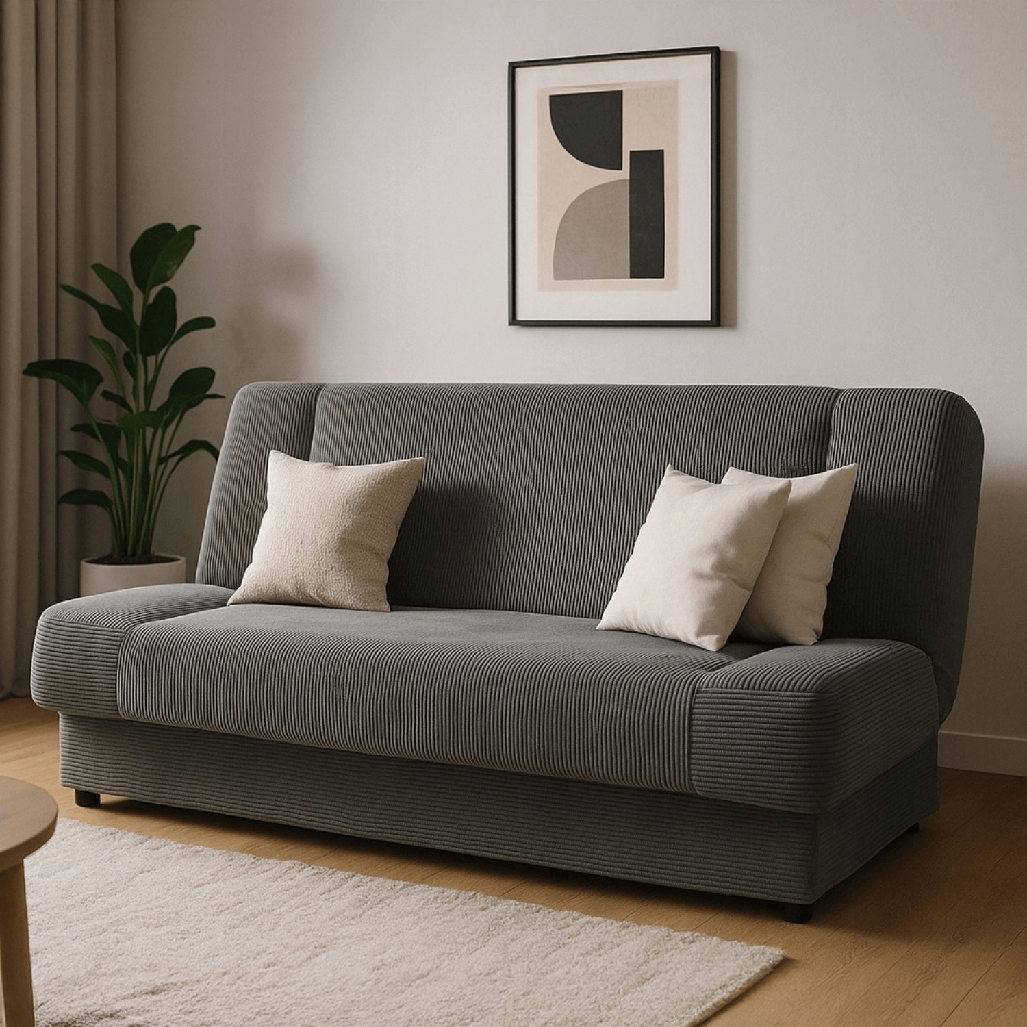 Sofa z Funkcją Spania PIANO Rozkładana Wersalka Dwuosobowa Ciemnoszara Nowoczesna do Salonu PPHUE.DOROTKA/POSO115/WER