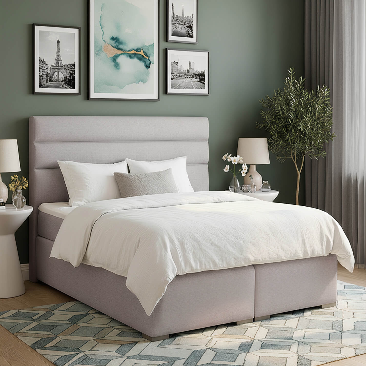 Łóżko Kontynentalne Tapicerowane SOFTY 160X200 z Pojemnikiem Szare eltap.Sof_08_1.6