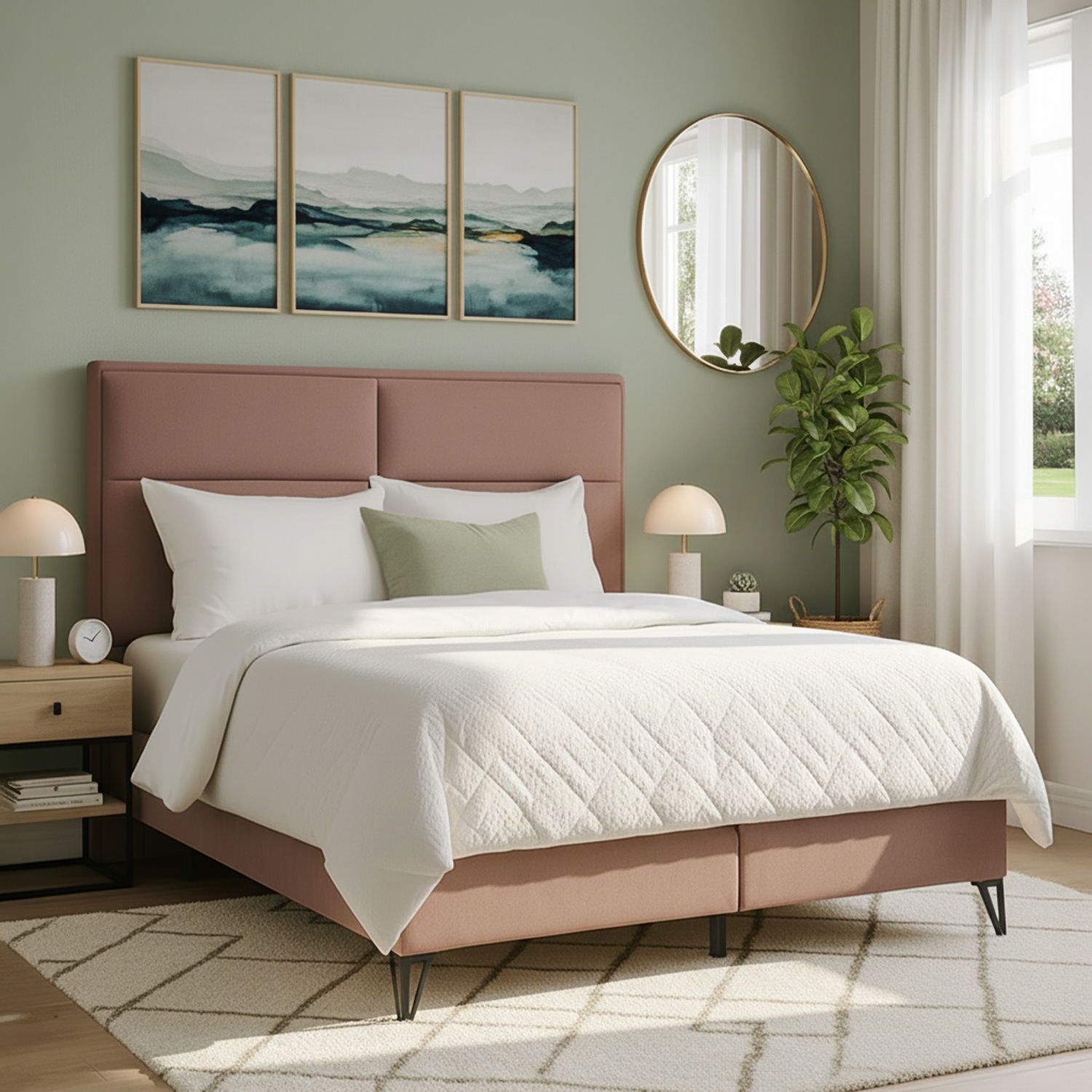 Łóżko Kontynentalne Tapicerowane SAFIRO 160x200 Różowe eltap.SAF_06_1.6